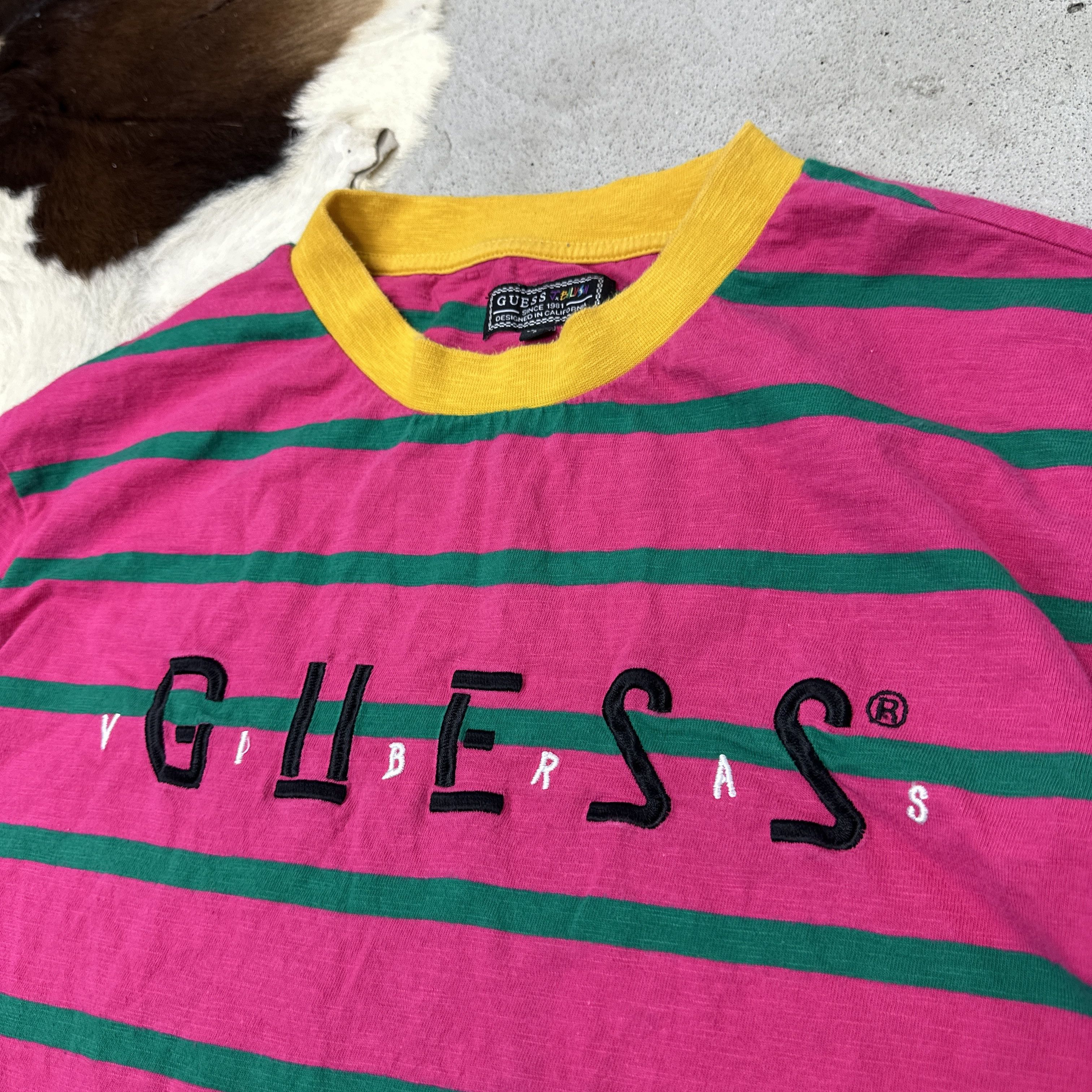 Guess × J Balvin Vintage Old School Striped Guess x J Balvin Oversize T-shirt Size US M / EU 48-50 / 2 - 2 Thumbnail