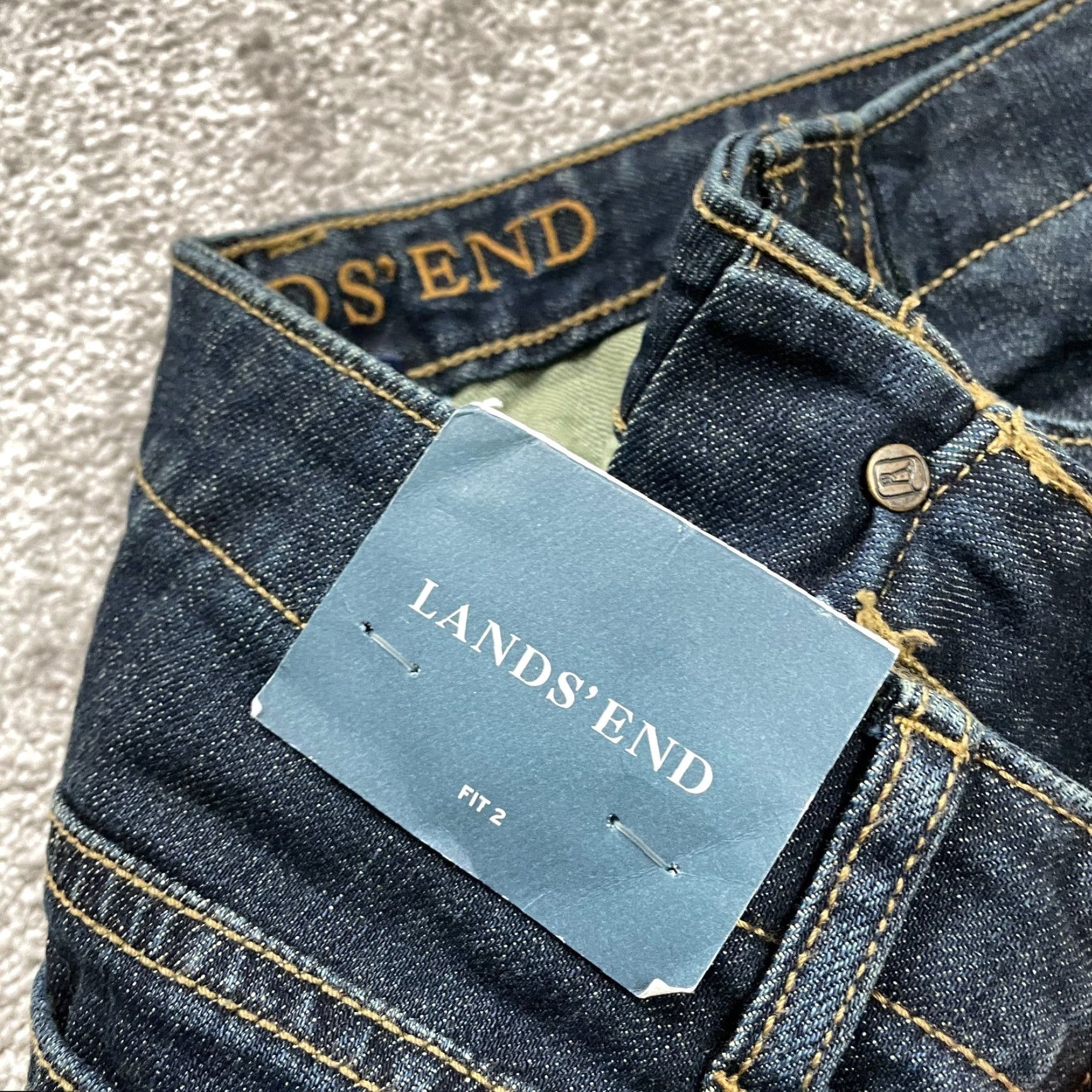 Lands' End Vintage Lands' End Fit 2 Women's Denim Jeans Size 10P Dark Wash Bootcut Mid Rise 33x27 NWT Size 32" / US 10 / IT 46 - 7 Thumbnail