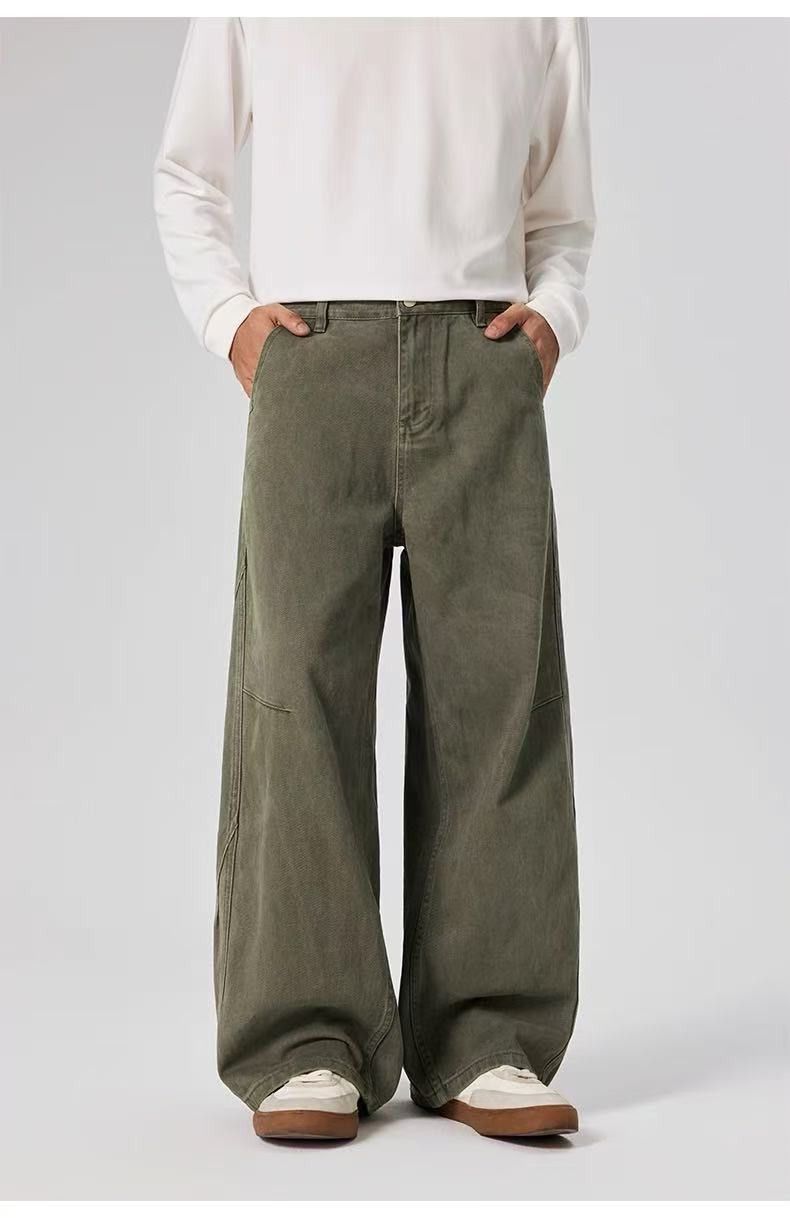 Japanese Brand Retro Men's Loose Casual Wide-Leg Straight-Leg Jeans Size US 32 / EU 48 - 1 Thumbnail