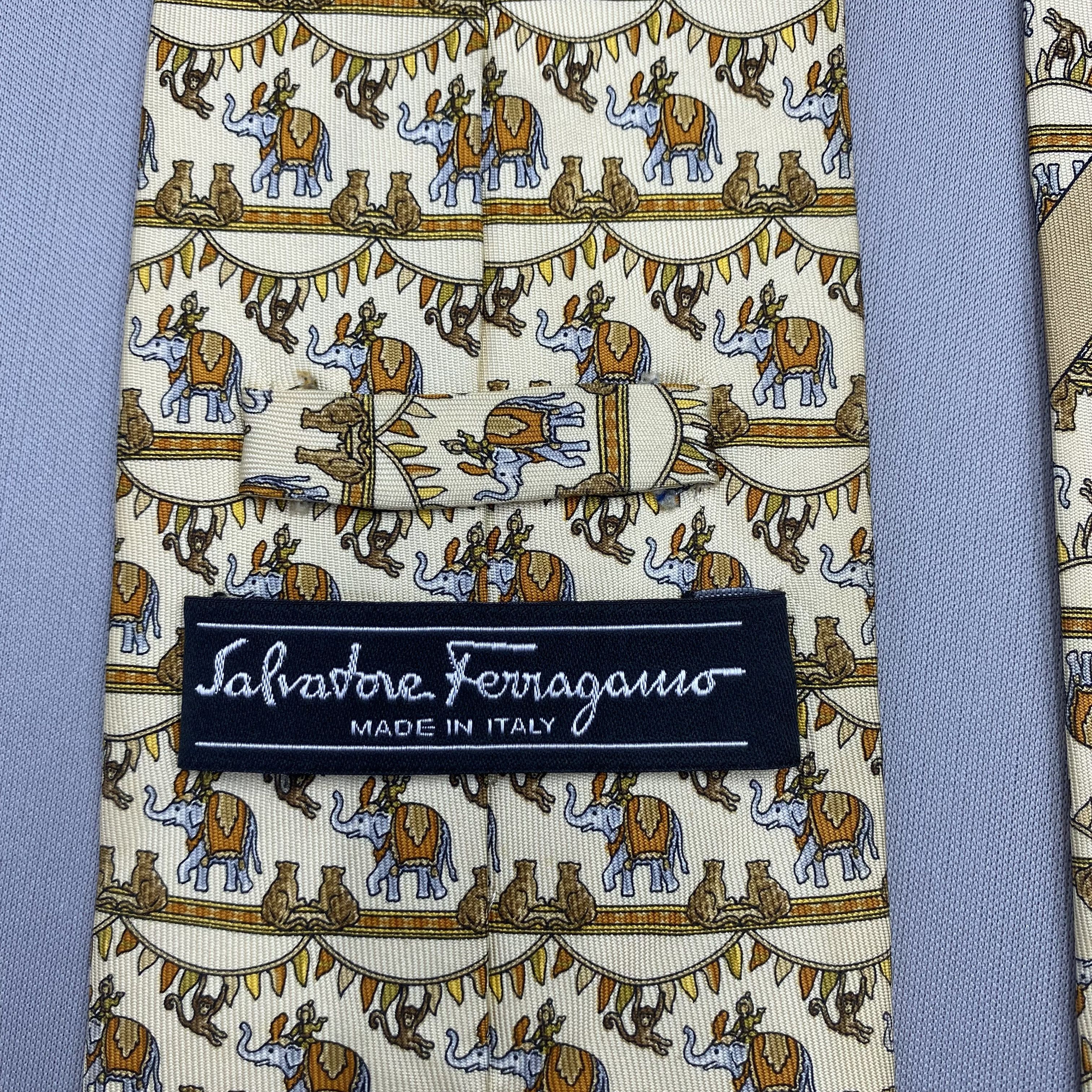 Salvatore Ferragamo Vintage Salvatore Ferragamo SILK Necktie Cravate Pure Silk Size ONE SIZE - 7 Thumbnail