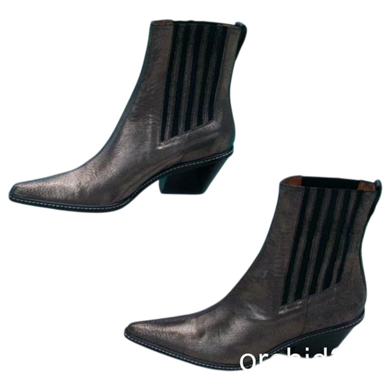 Donald Pliner Donald Pliner Western Metallic Leather Boot Goring $625 NWT Size US 8.5 / IT 38.5 - 5 Thumbnail