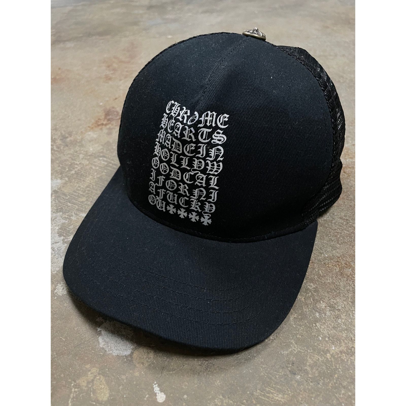 Chrome Hearts Chrome Hearts Cap Black Vertical Logo Used OS | Grailed