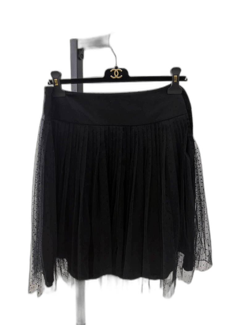 Dior Dior Black Polka Dot Tulle Skirt Size 40" / US 18 - 1 Thumbnail