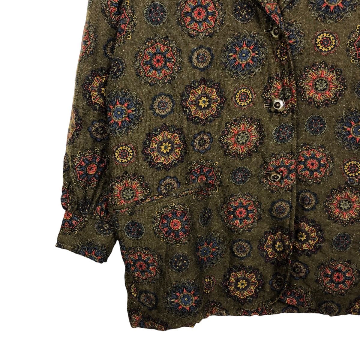 Vintage Button Jacket FullPrint Floral I 1981 Made in Italy