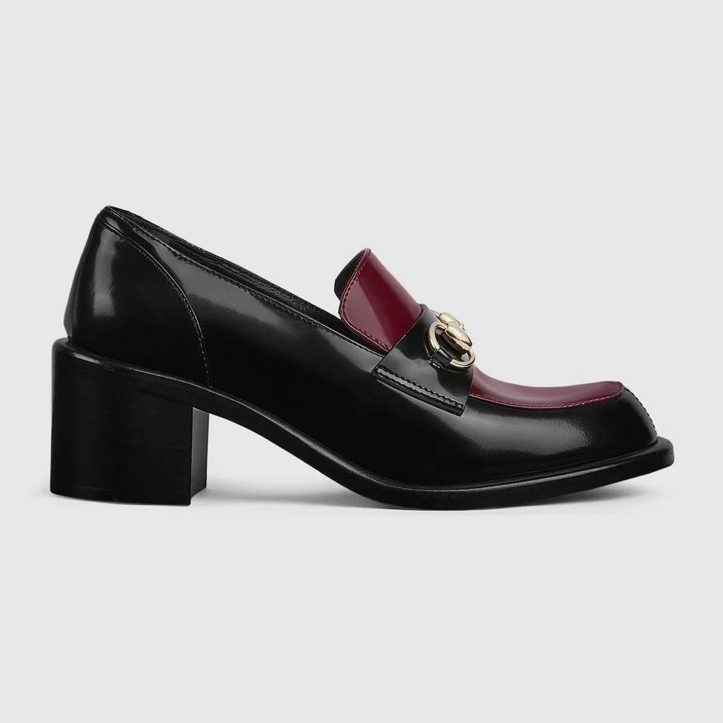 Gucci o1loc1c0326 835820 Women's Heeled Loafers Horsebit Black Size US 5 / IT 35 - 1 Thumbnail
