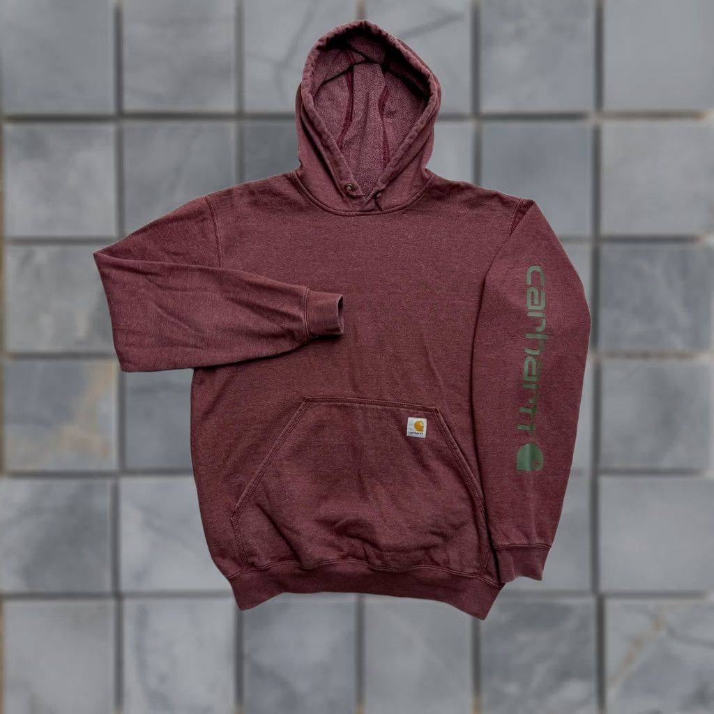 Carhartt Carhartt Hoodie Mens M Red Pullover Fleece Logo Graphic Print Sleeve Sweatshirt Size US M / EU 48-50 / 2 - 1 Thumbnail
