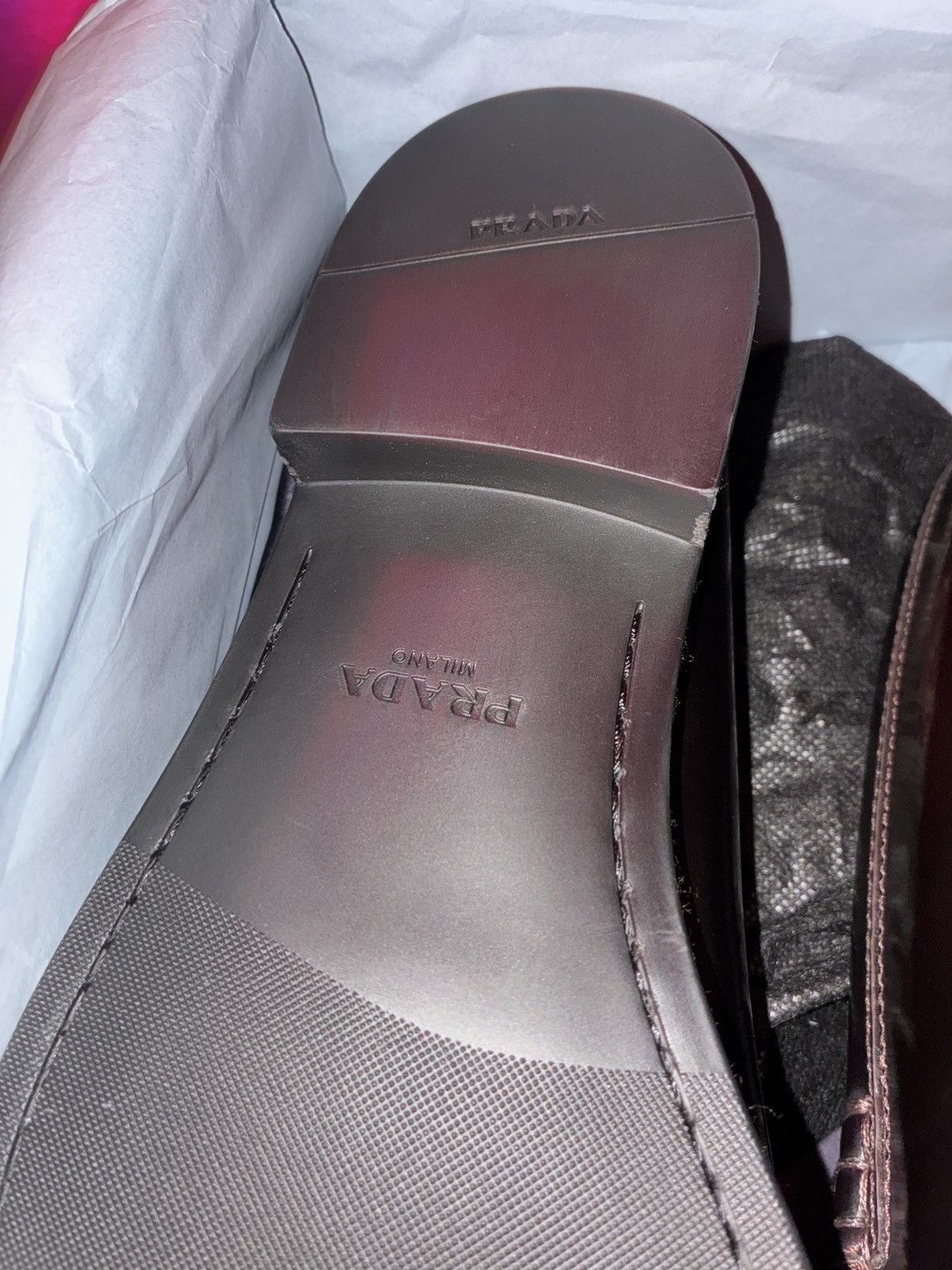 Prada Prada Chocolate Brushed Leather Loafers Size US 9 / IT 39 - 5 Thumbnail