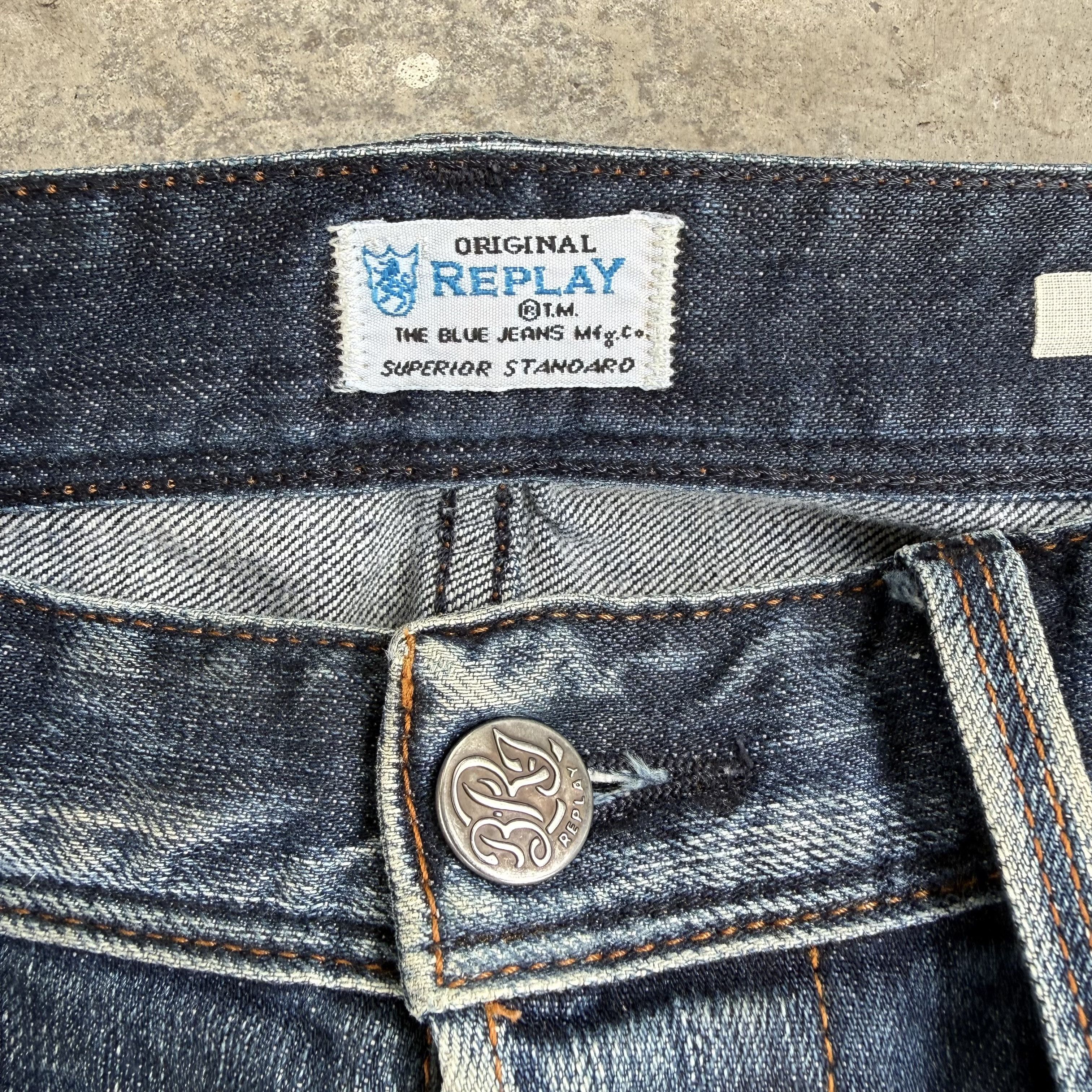 Replay W34 VINTAGE REPLAY FADED STONE WASH DENIM JEAN PANTS Size US 34 / EU 50 - 6 Thumbnail