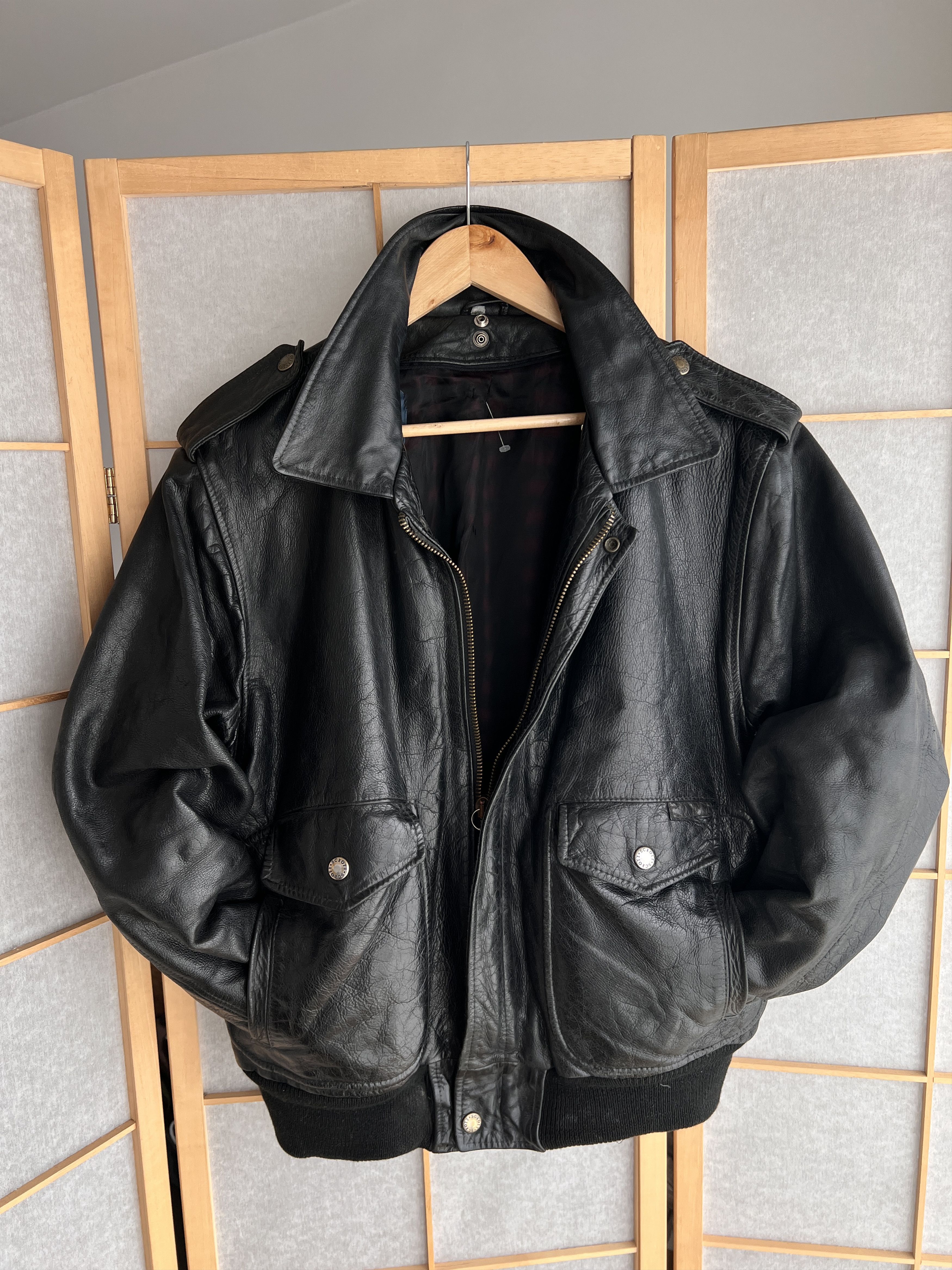 Diesel VTG Schott Avirex style leather bomber jacket US army flyer Size US M / EU 48-50 / 2 - 7 Thumbnail