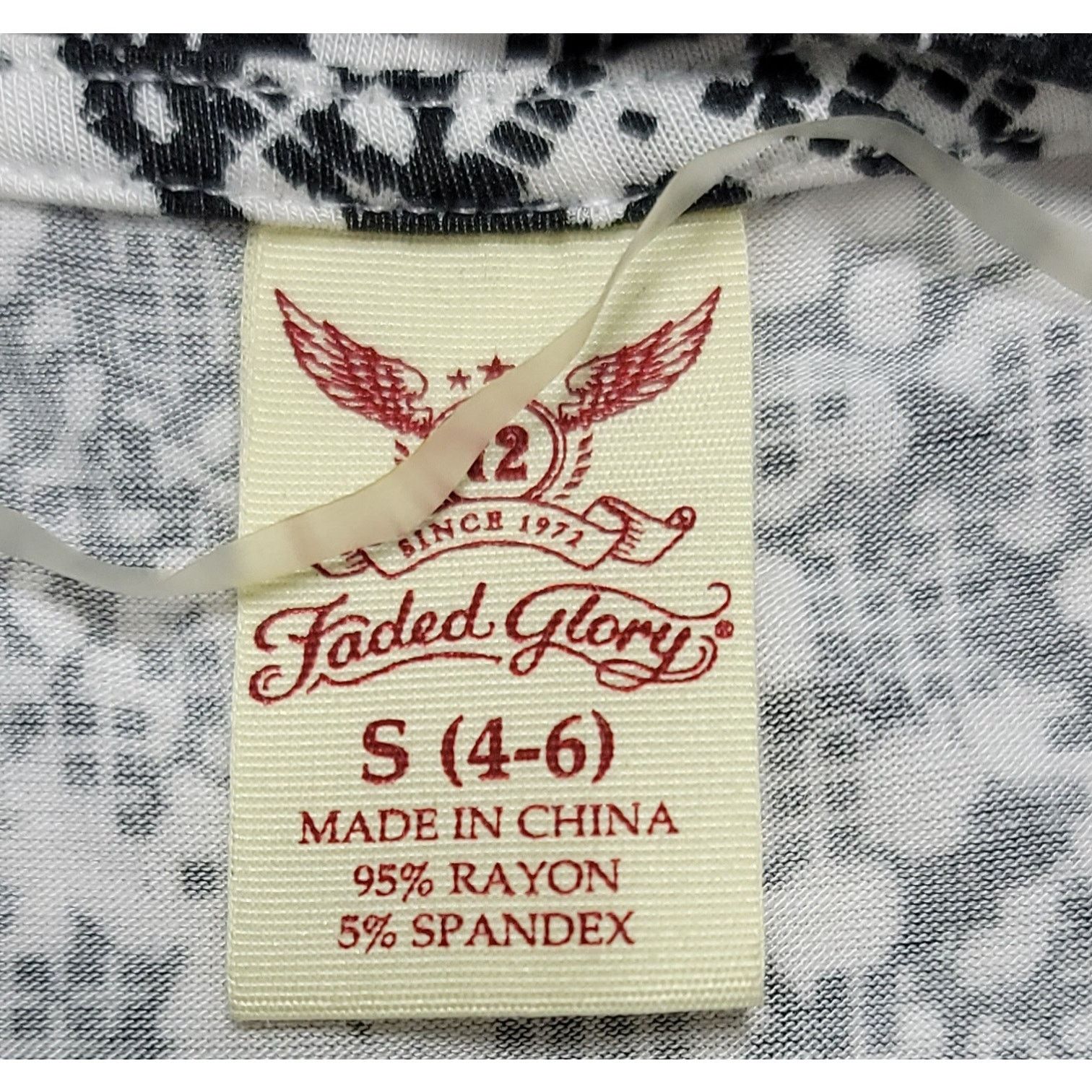 Faded Glory Faded Glory White Black Peplum Top Small Capped Sleeves Size S / US 4 / IT 40 - 4 Thumbnail