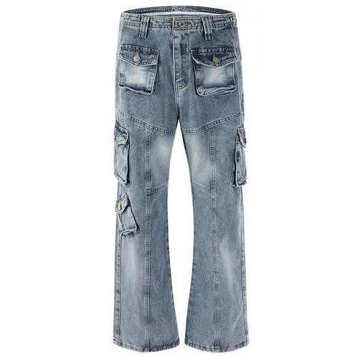 image of Tactical Multi Pockets Baggy Jean in Blue, Men's (Size 29)