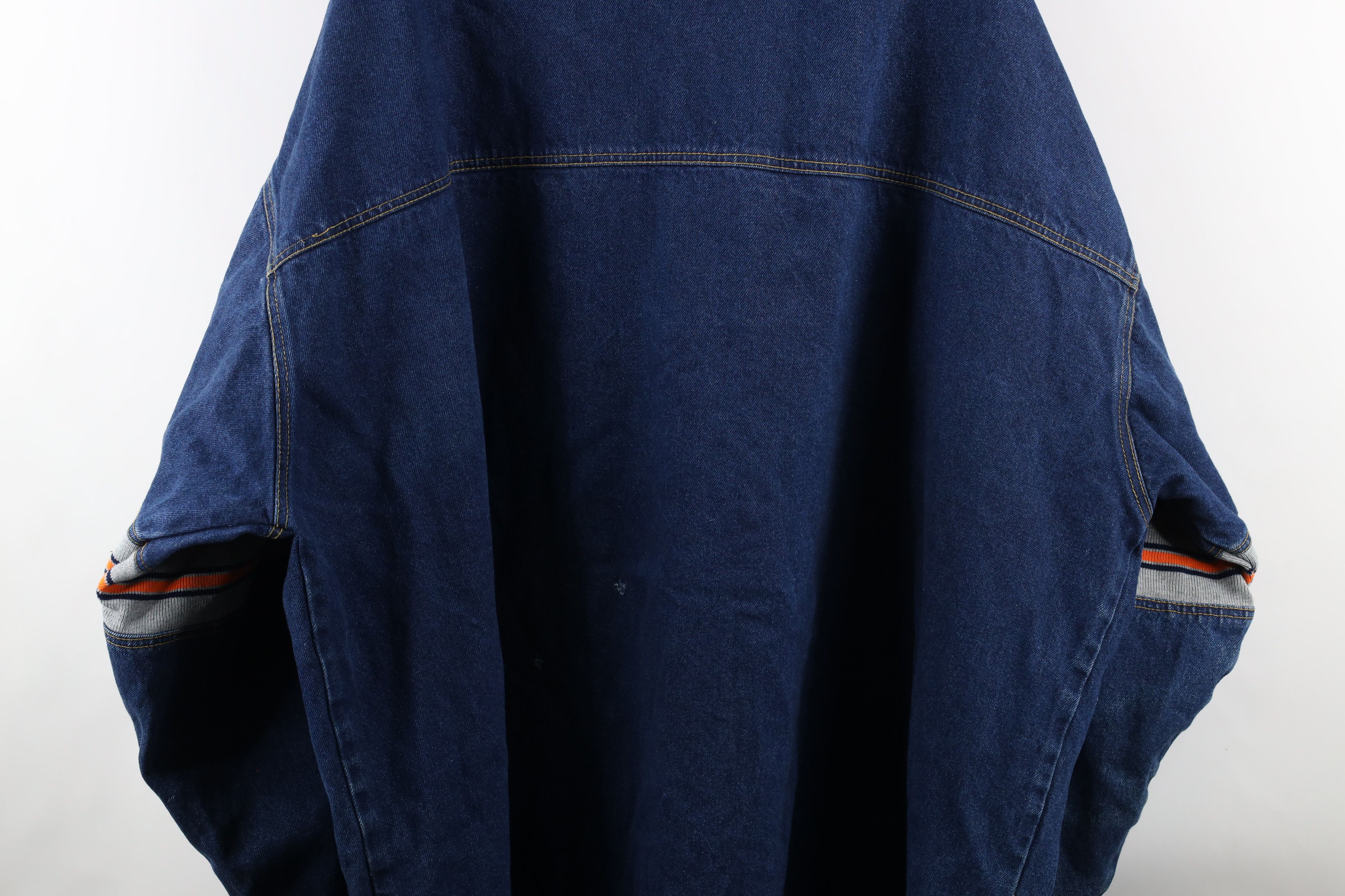 Vintage Vintage 90s Streetwear Half Zip Pullover Denim Jacket USA Size US XXL / EU 58 / 5 - 15 Thumbnail