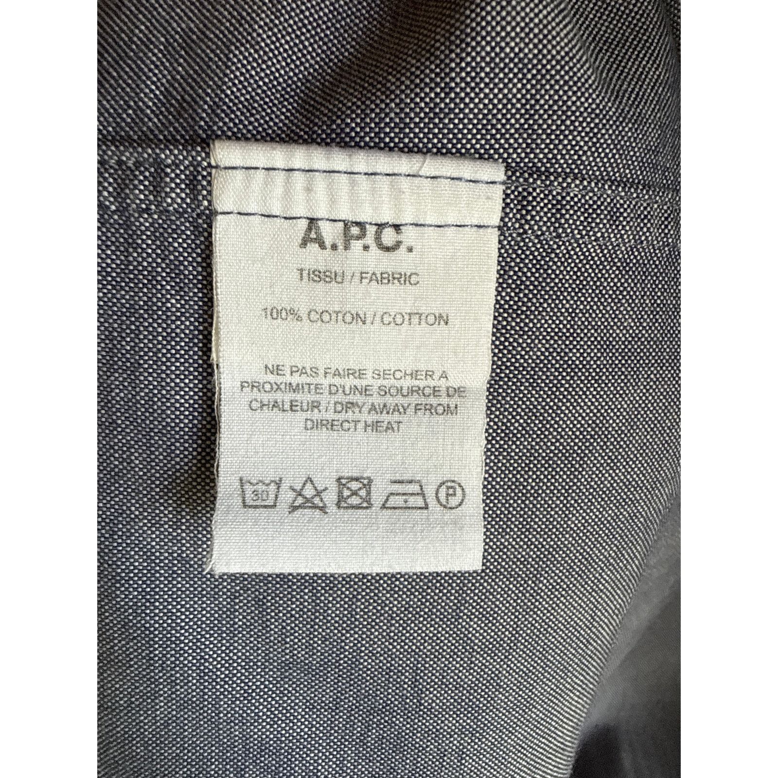 A.P.C. A.P.C. Men's Cotton Button Down Shirt Size Medium Blue Size US M / EU 48-50 / 2 - 4 Thumbnail