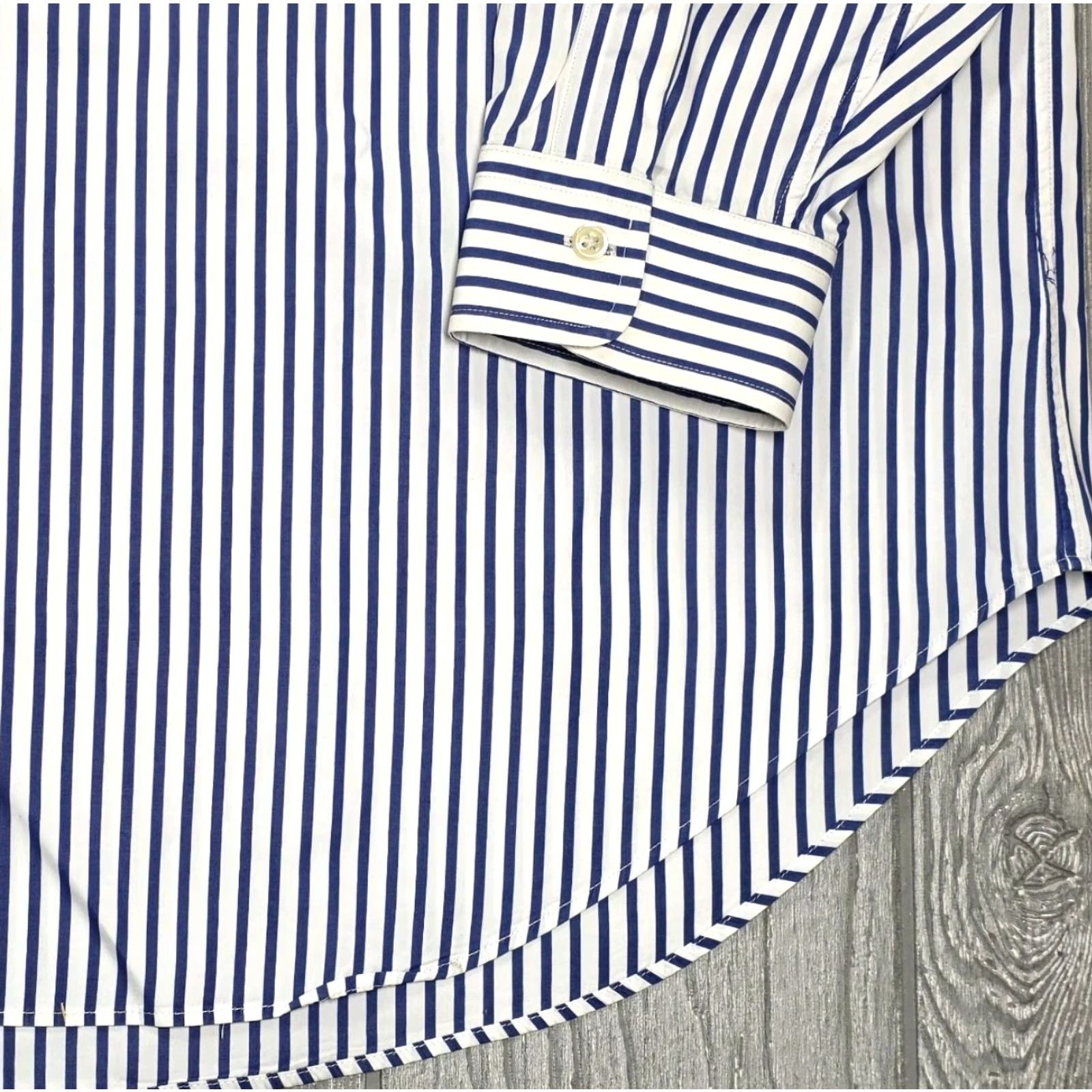 Polo Ralph Lauren Ralph Lauren Polo Long Sleeve Shirt 2XLT Blue White Stripe Bengal Poplin OCBD Button-Up Mens Size US XXL / EU 58 / 5 - 3 Thumbnail