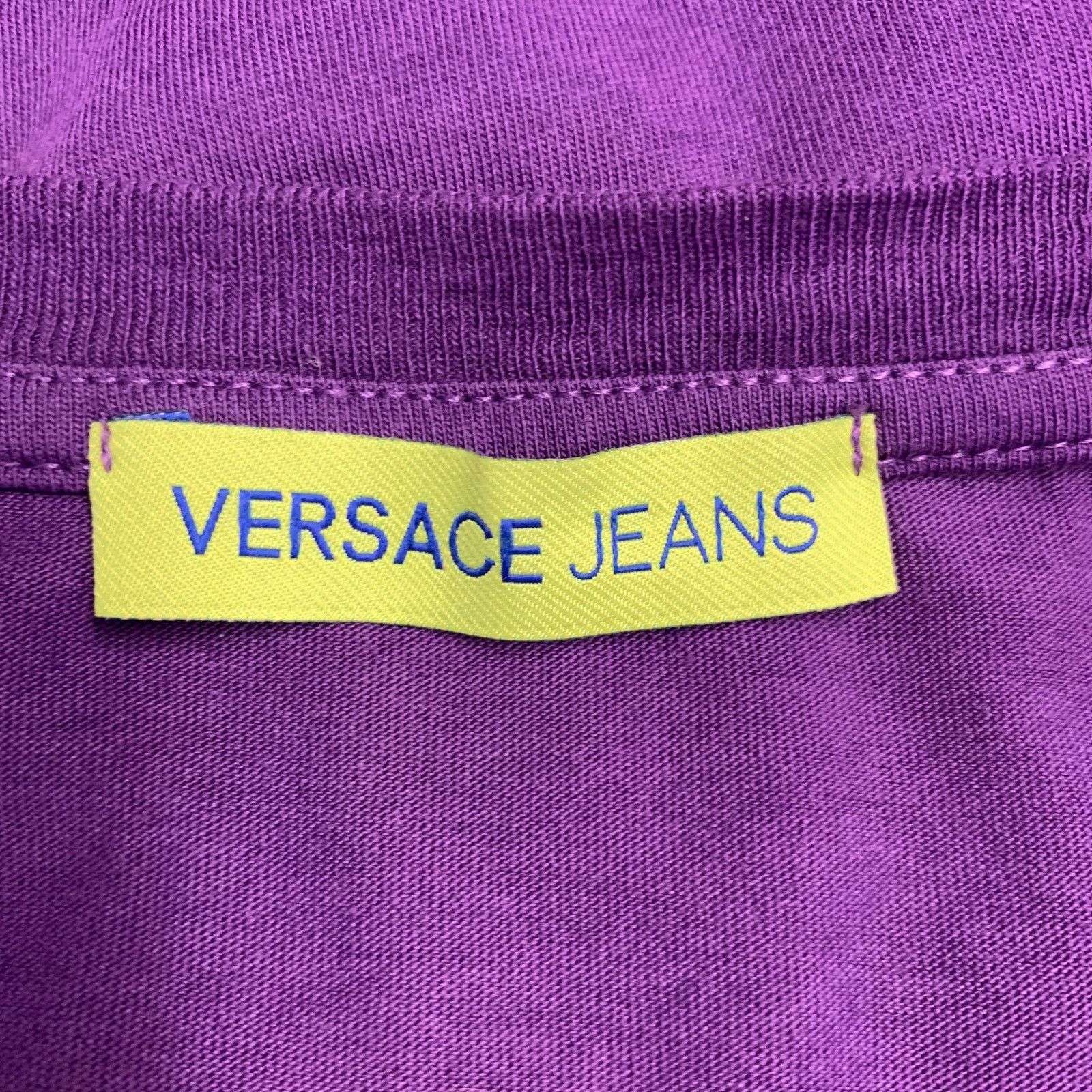 Versace VERSACE JEANS Size L Purple Black Print Crew Neck T-shirt Size US L / EU 52-54 / 3 - 5 Thumbnail