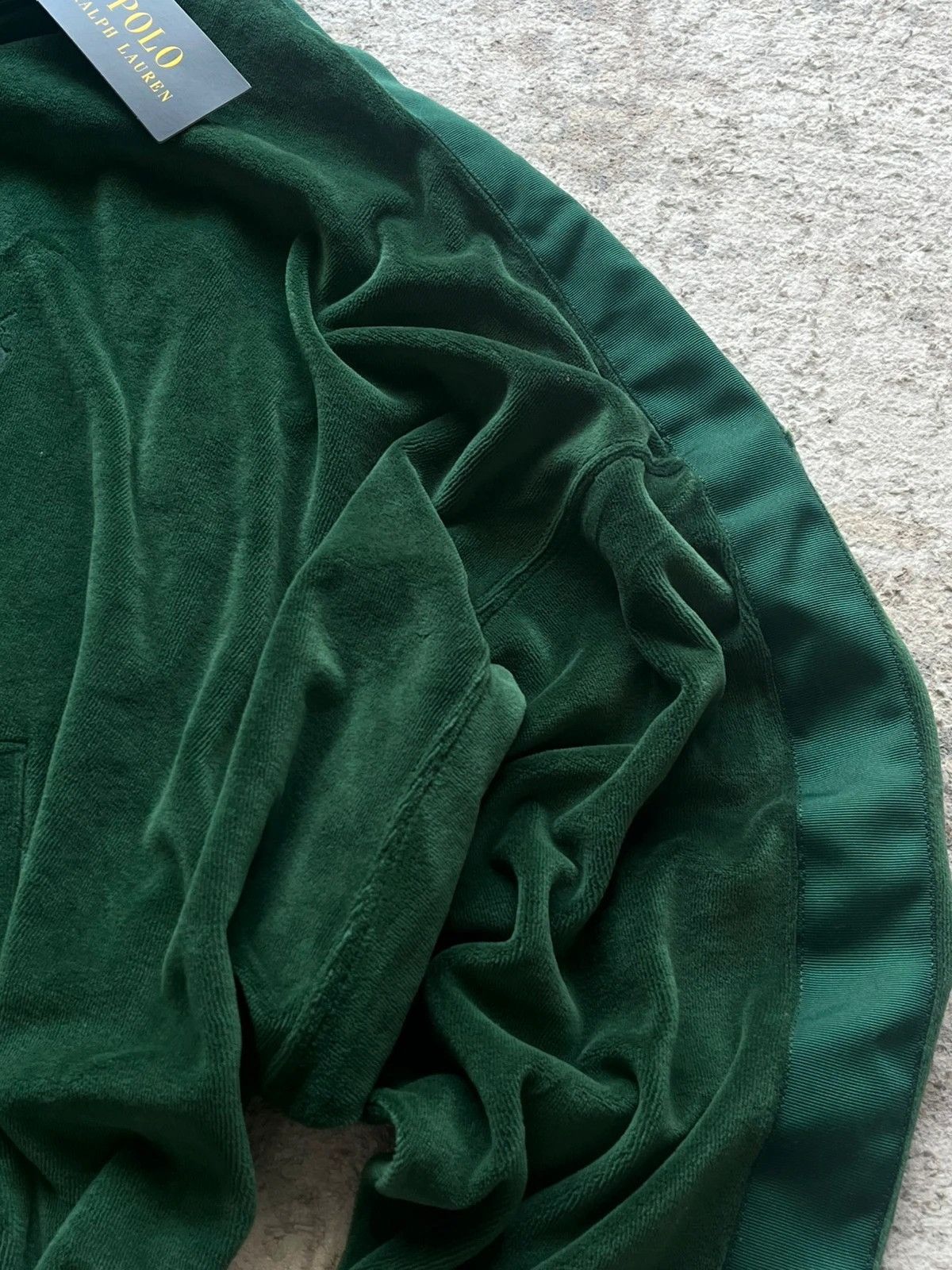 Polo Ralph Lauren Polo Ralph Lauren Zip Hoodie Sz L Velour Cotton Dark Green Size L / US 10 / IT 46 - 11 Thumbnail