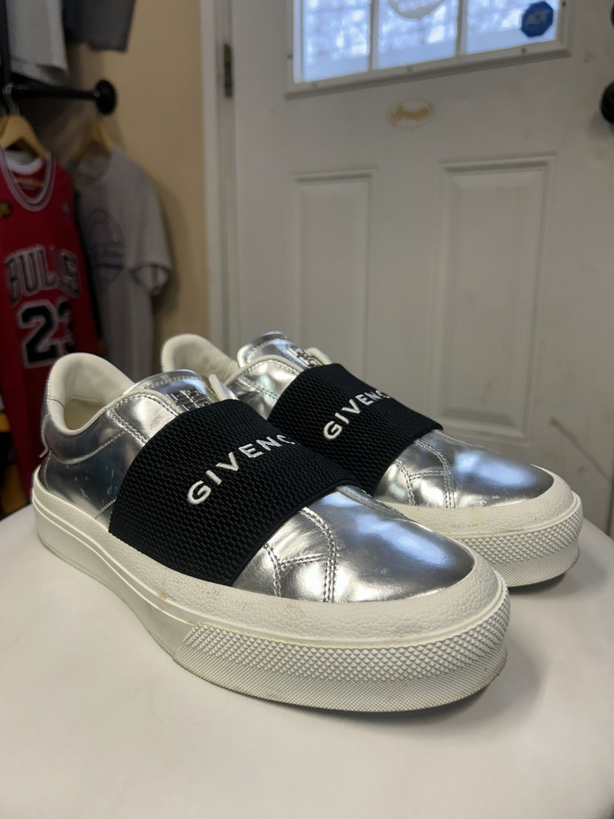 Givenchy Givenchy Silver Reflective Sneakers Size US 8 / IT 38 - 1 Thumbnail