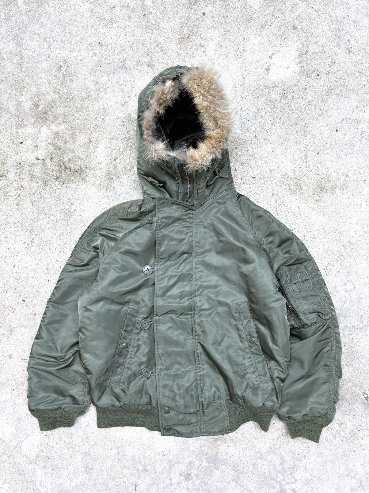 Alpha Industries Vintage Fur Bomber Jacket N-2B Green Size US M / EU 48-50 / 2 - 3 Thumbnail