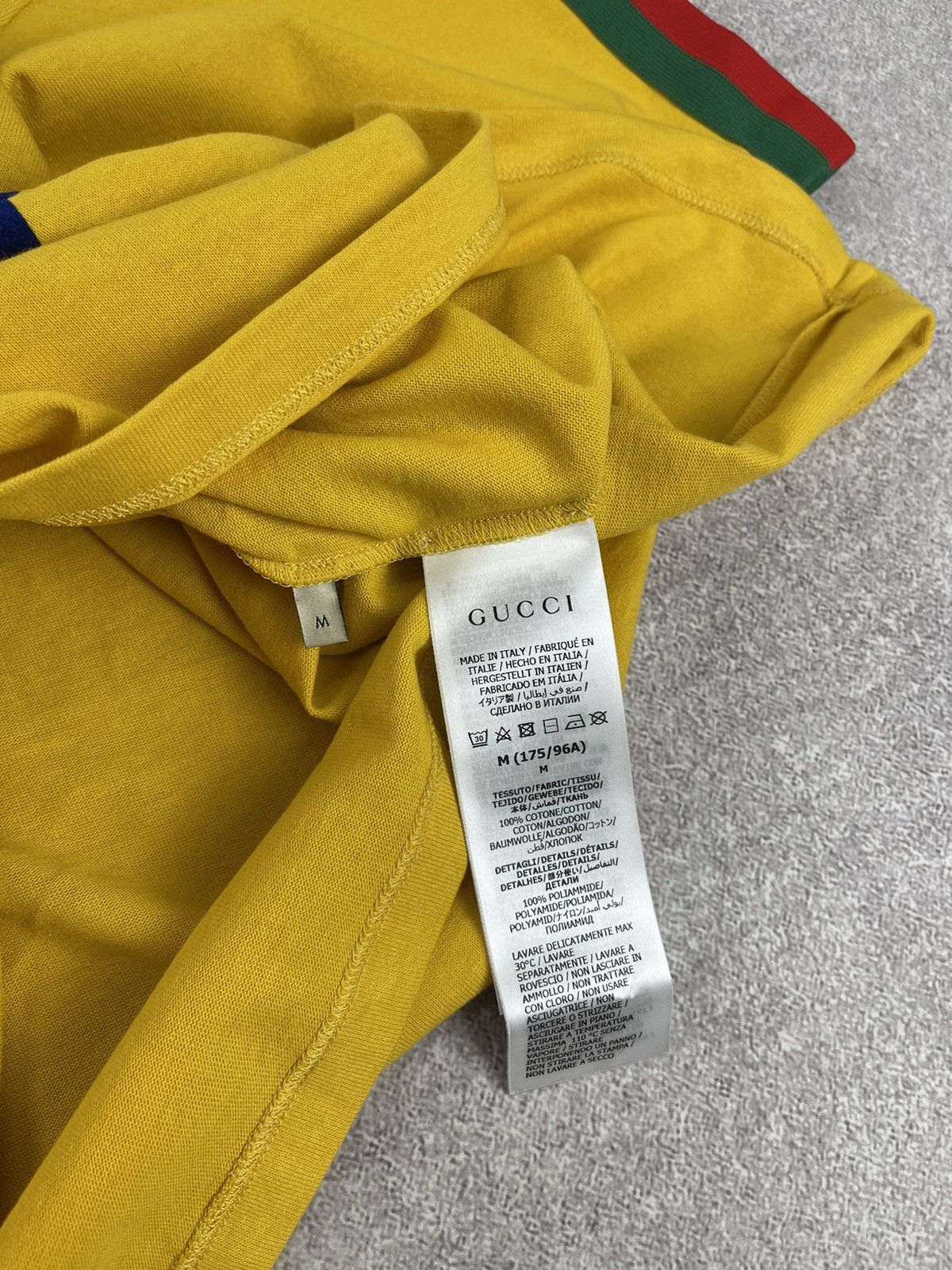 Adidas × Gucci Gucci x Adidas Cotton Jersey T-Shirt Yellow Size US M / EU 48-50 / 2 - 7 Thumbnail