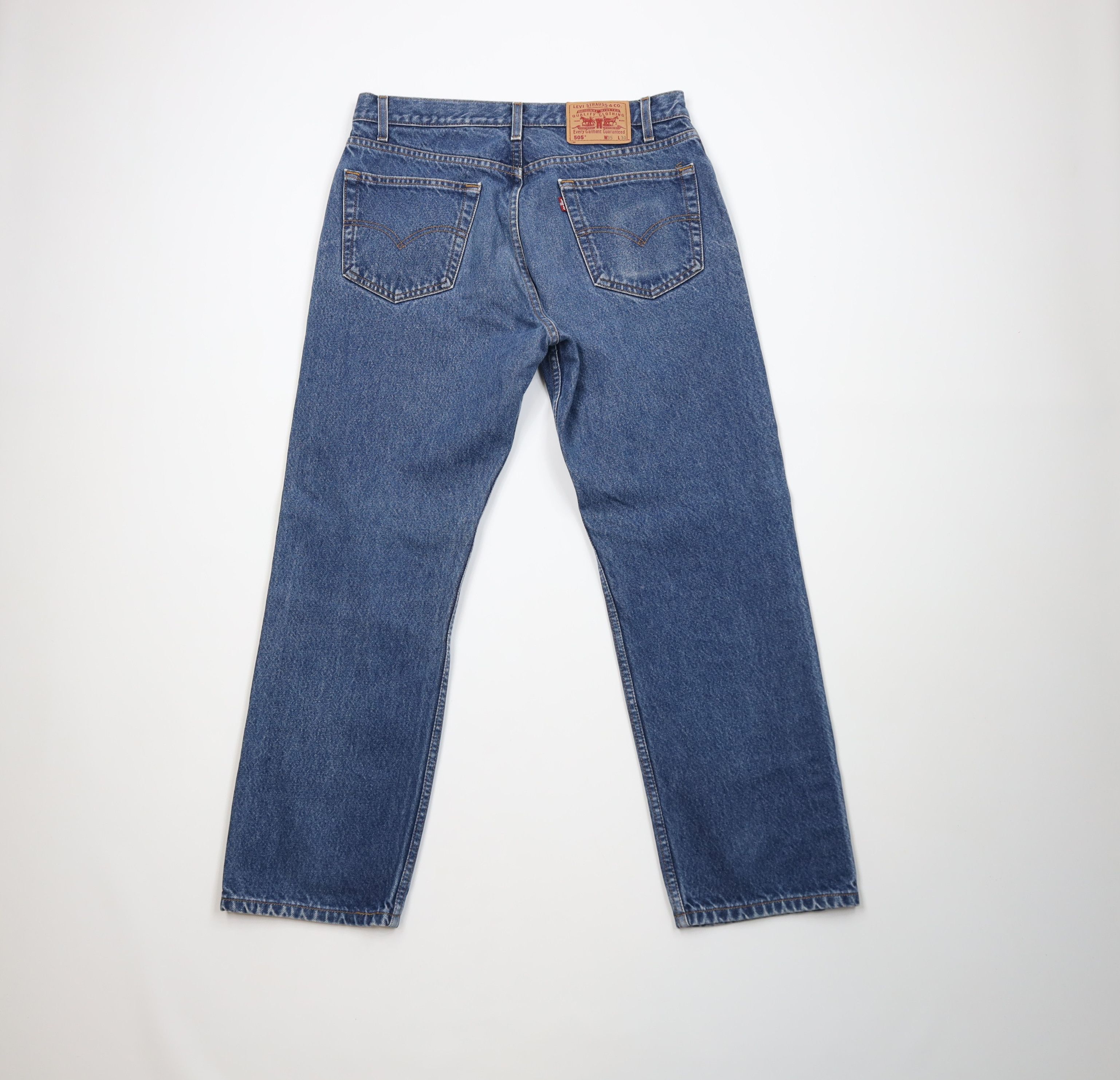 Levi's Vintage 90s Levis 505 Regular Straight Leg Denim Jeans Blue Size US 34 / EU 50 - 9 Thumbnail