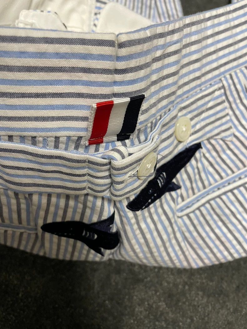 Thom Browne Thom Browne Size 1 Shark embroidered bubble gauze trousers Size US 30 / EU 46 - 5 Thumbnail