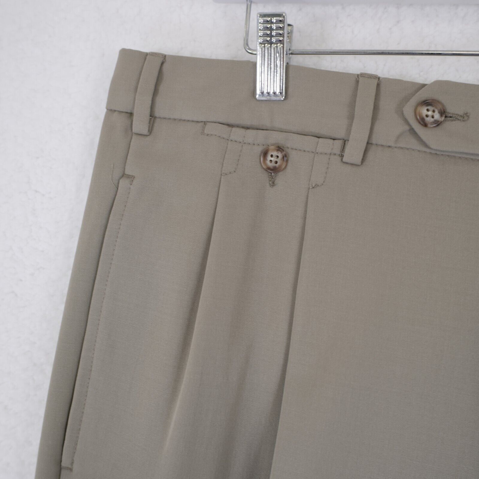 Faconnable Faconnable Super 100s Wool Light Green Dress Pants 37/29 Hig Size 36R - 3 Thumbnail