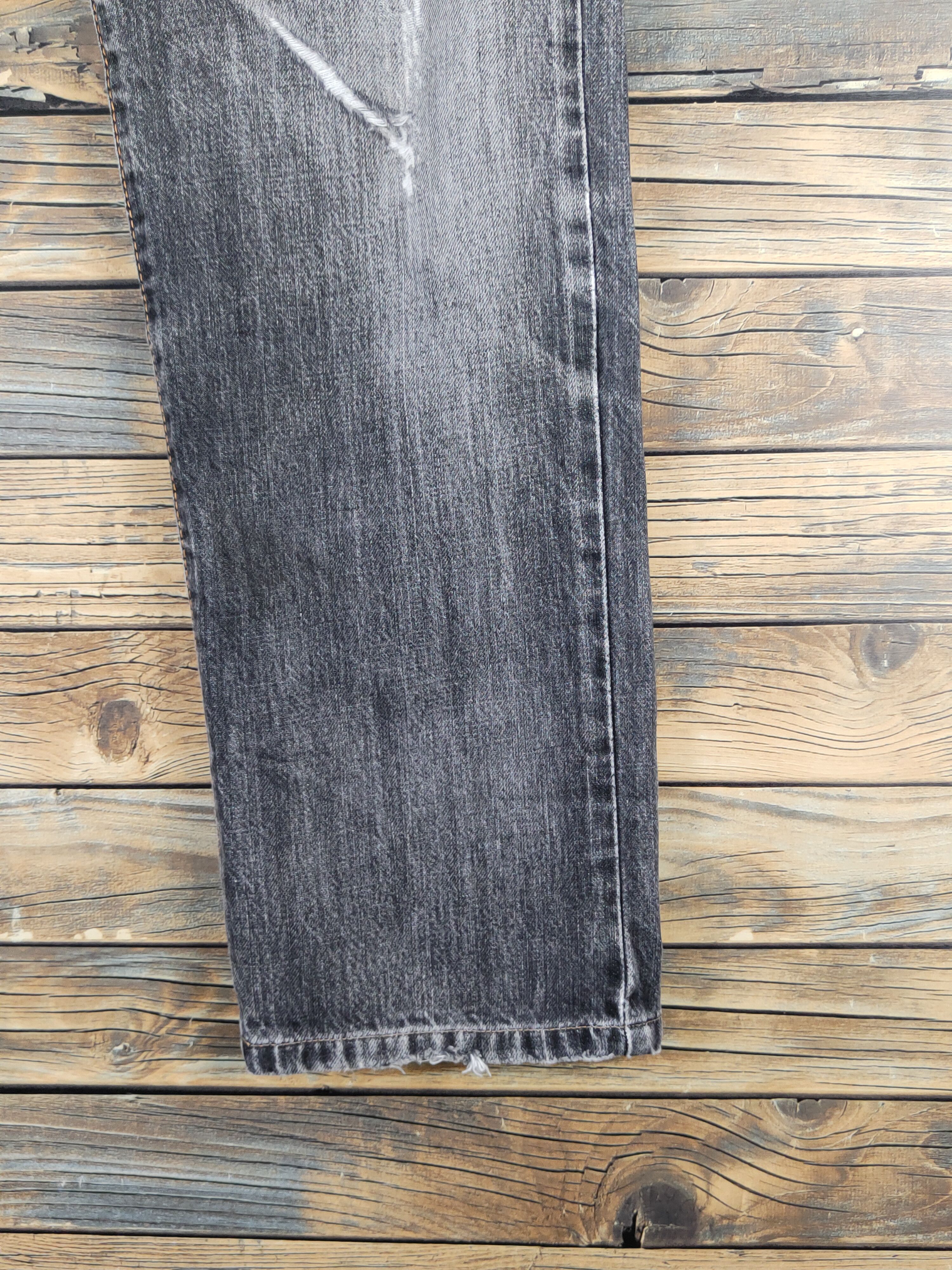 Edwin Edwin Black Distressed Ripped denim Jeans #W1385 Size US 32 / EU 48 - 6 Thumbnail
