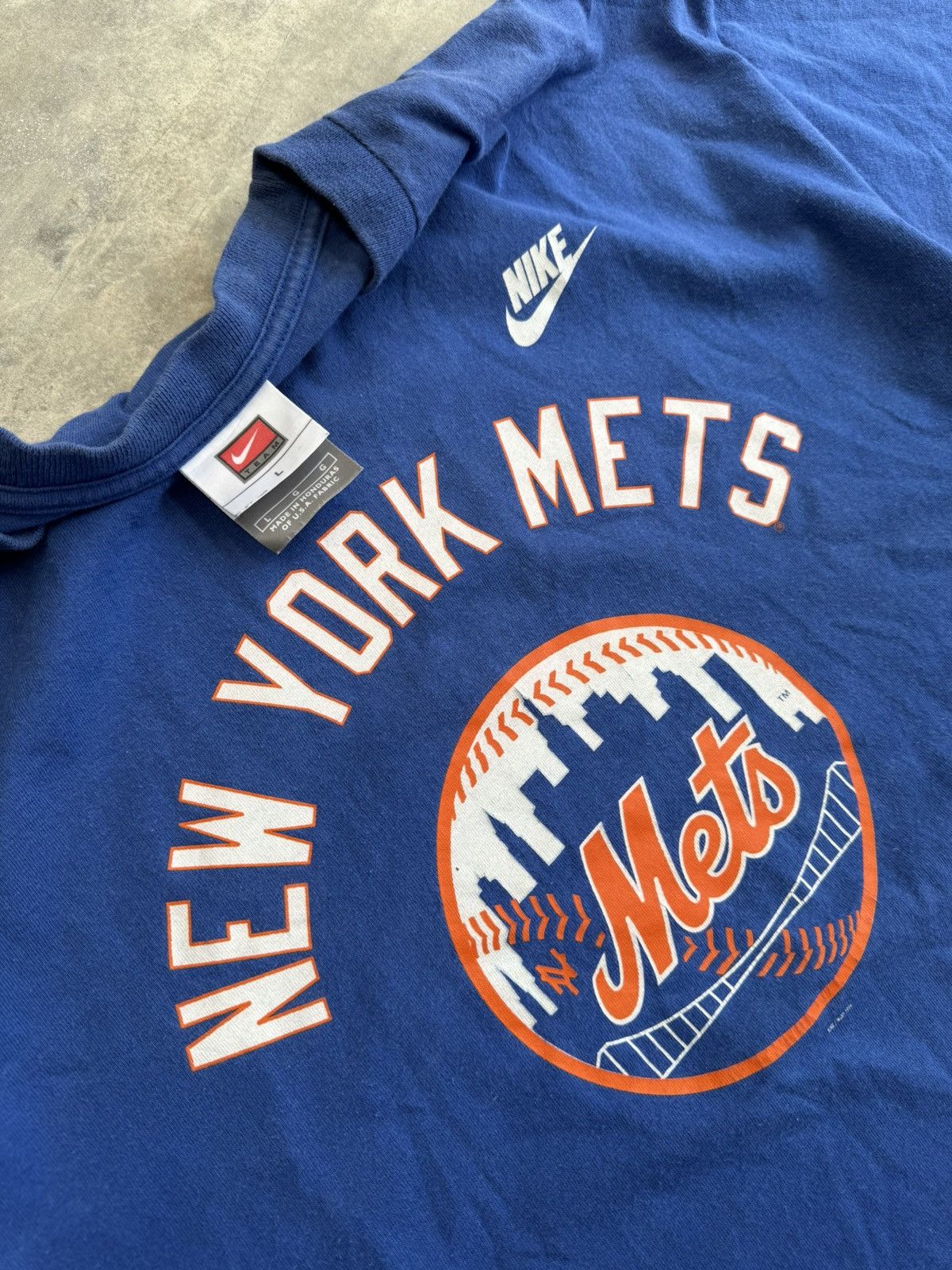 Nike × Vintage Nike New York METS blue tees 🌐 Size US L / EU 52-54 / 3 - 3 Thumbnail