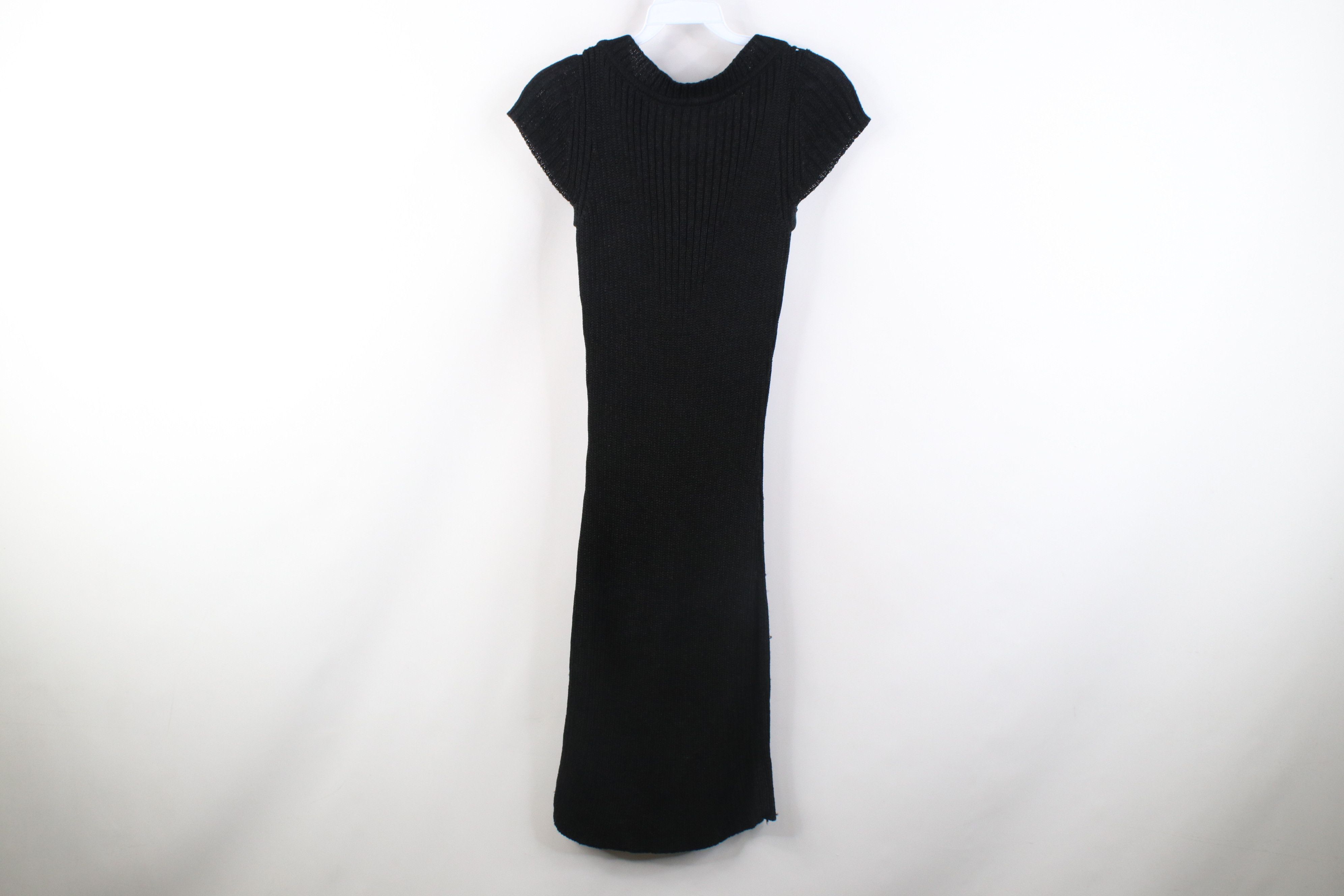 Bebe Vintage 90s Y2K bebe Babydoll Ribbed Knit Cap Sleeve Dress Size M / US 6-8 / IT 42-44 - 12 Thumbnail