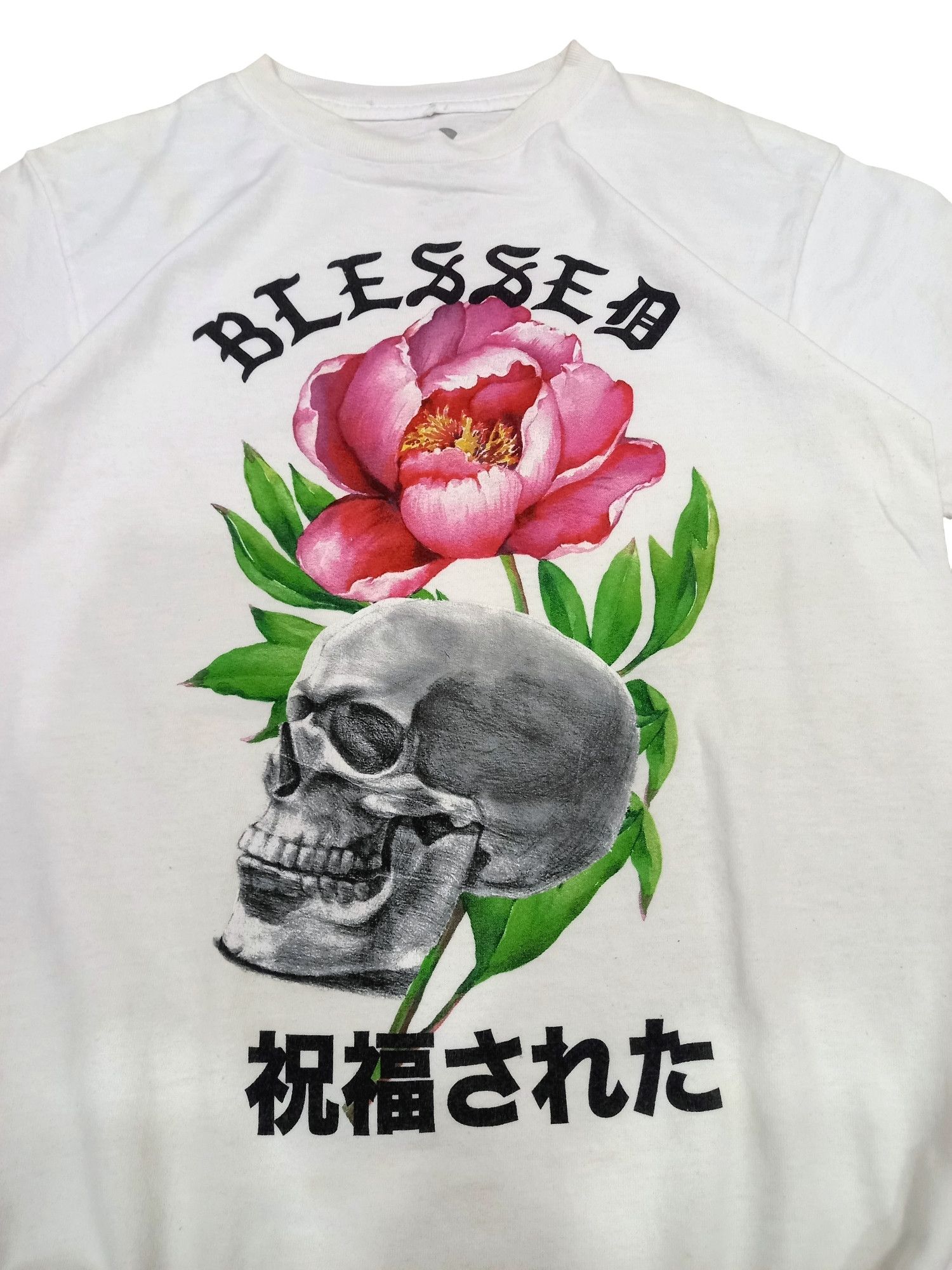 Bless × Japanese Brand Blessed Japanese Brand Skull Rose Kanji "Blessed" Tee Size US S / EU 44-46 / 1 - 2 Thumbnail