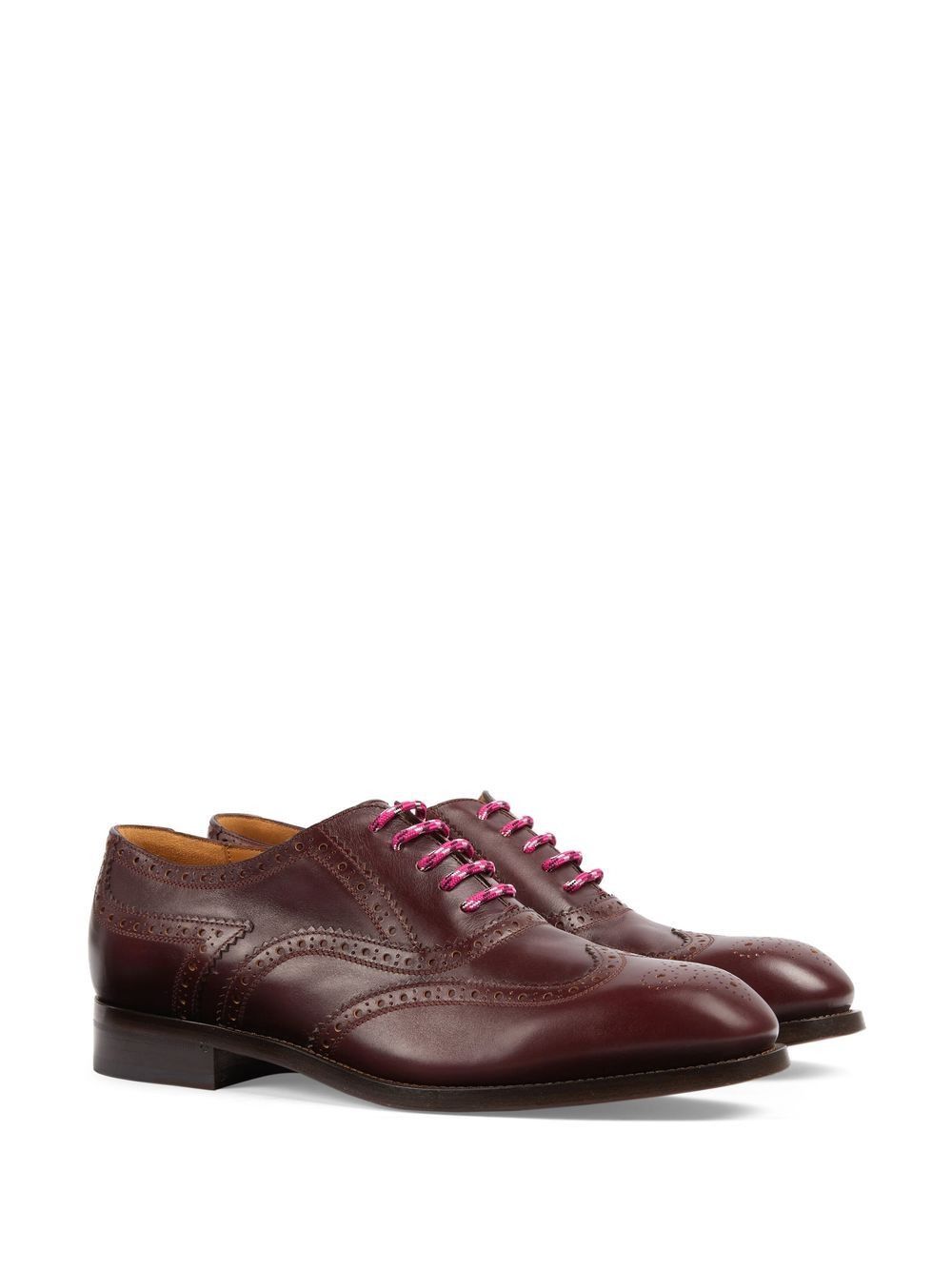 image of Gucci Perforated-Detailing Lace-Up Shoes In Brown, Men's (Size 12)