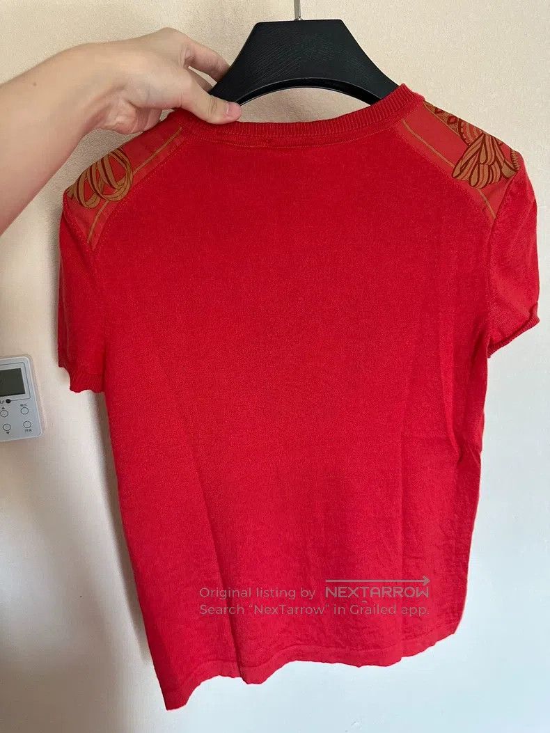 Hermes Hermes Silk Blouse, Short Sleeve, Orange Red Size XS / US 0-2 / IT 36-38 - 3 Thumbnail