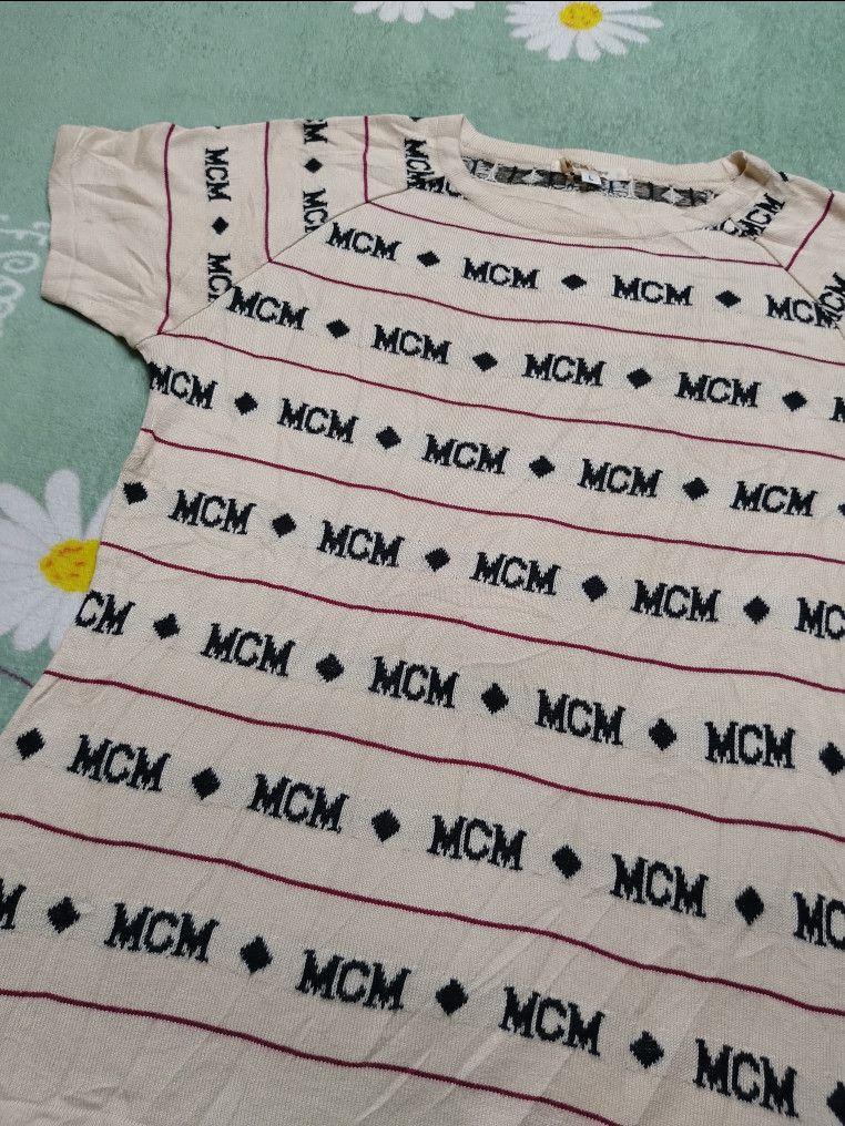 MCM × Vintage Rare MCM Legere Women Rayon Tshirt monogram Size L / US 10 / IT 46 - 3 Thumbnail