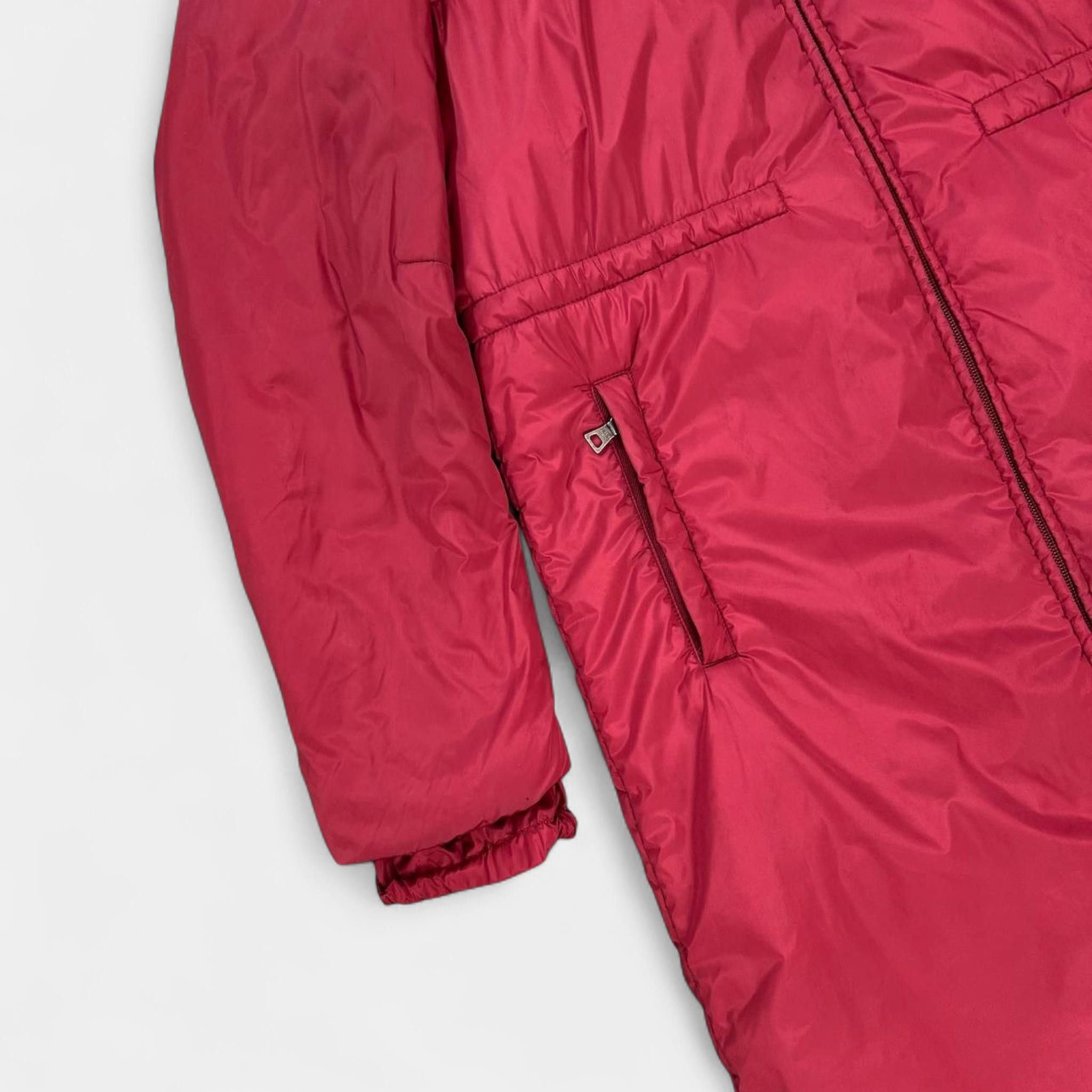 Prada Prada Red Nylon Padded Long Jacket Size US L / EU 52-54 / 3 - 3 Thumbnail