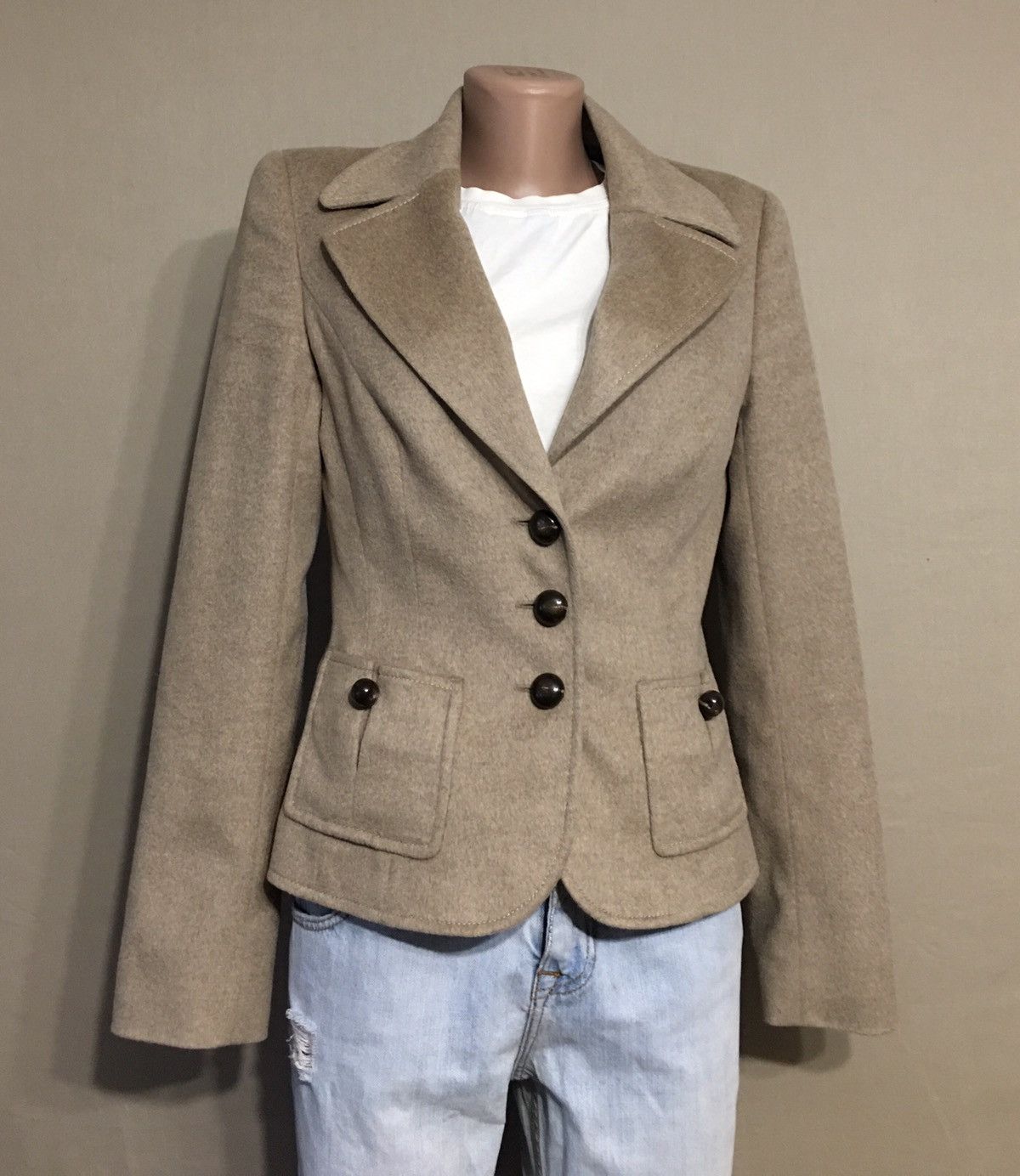 ESCADA Angora Camel Wool Rare Jacket Blazer Size EU 36