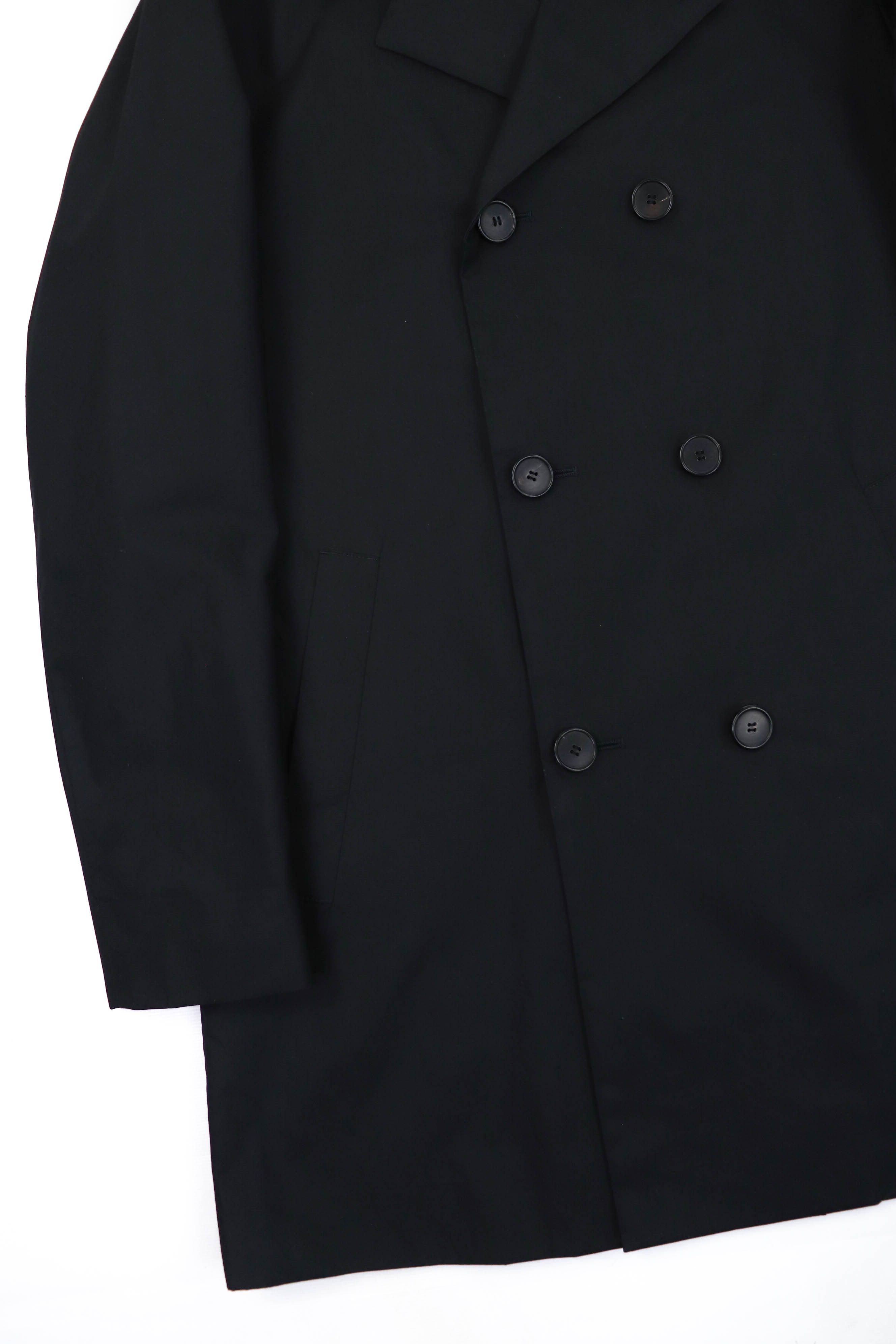 Cos COS Charcoal Black Tech Cotton Double Breasted Mac Coat Size US M / EU 48-50 / 2 - 6 Thumbnail