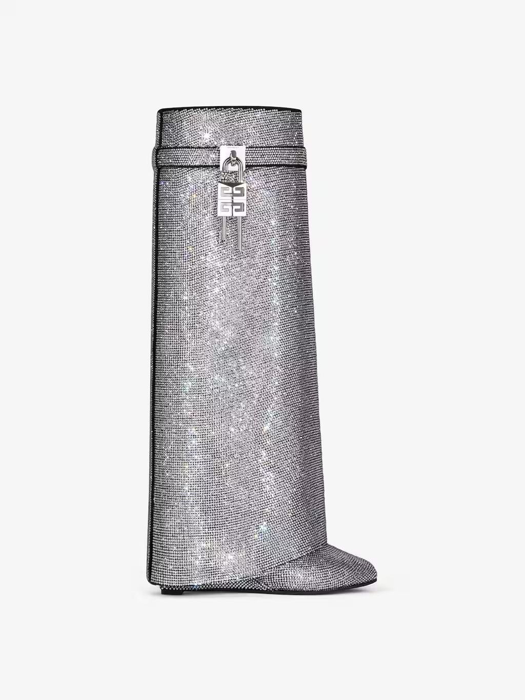 Givenchy o1w1db10525 Shark Lock Wide Fit Pant Boots 90mm in Silver Size US 8 / IT 38 - 1 Thumbnail