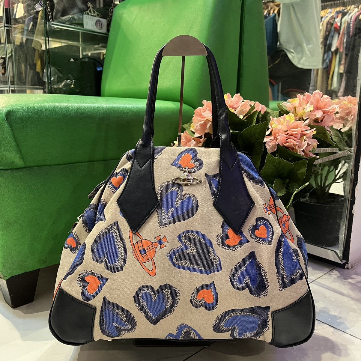 Vivienne Westwood Vivienne Westwood Heart & Orb Print Bowler Bag Size ONE SIZE - 1 Thumbnail