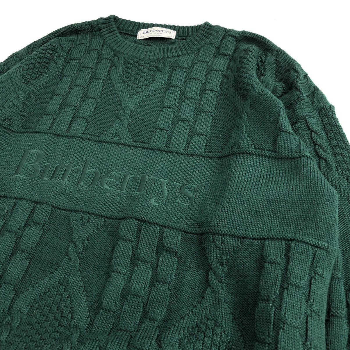 Burberry × Vintage Vintage 80s Burberrys Spell Out Knitwear Sweater Size US XL / EU 56 / 4 - 4 Thumbnail