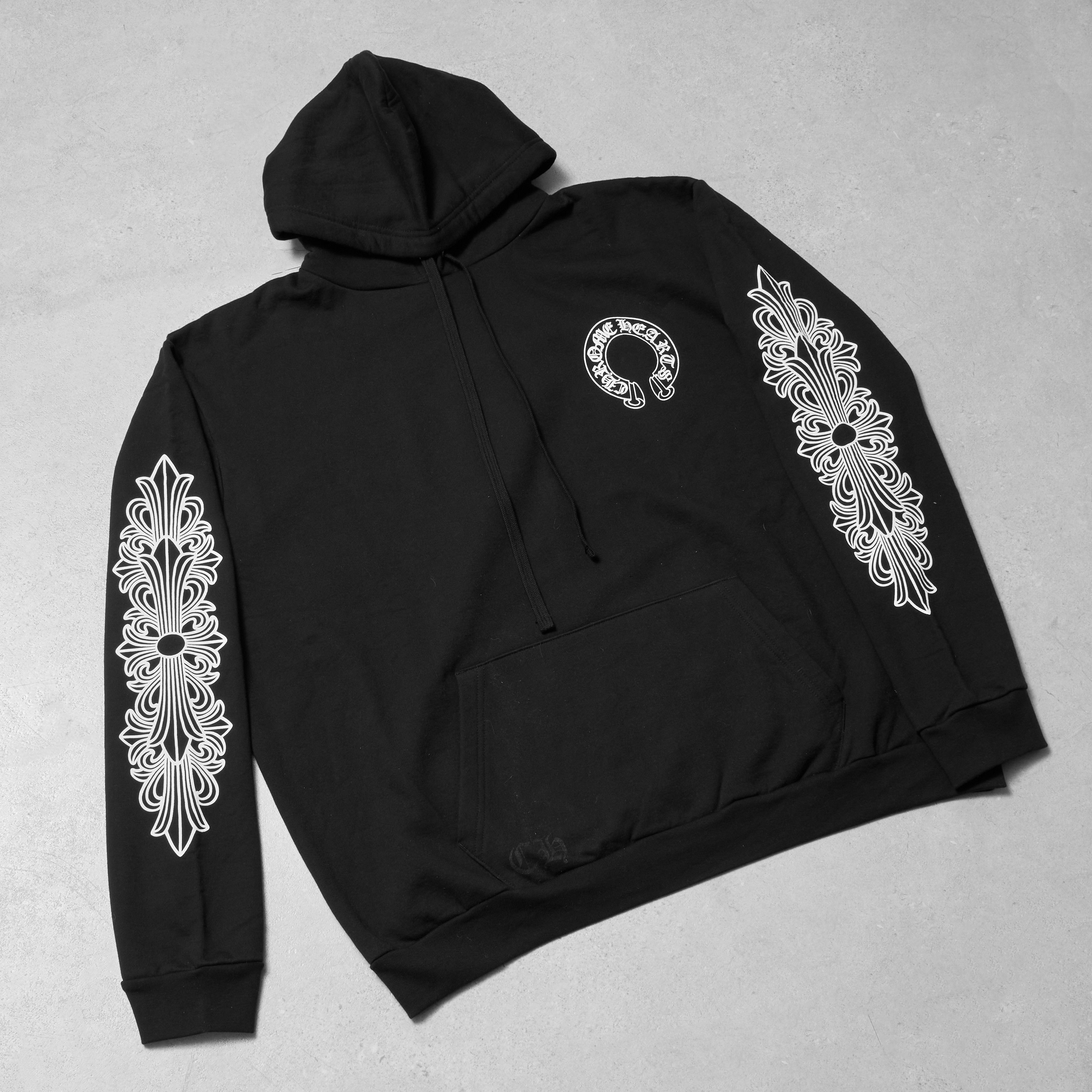 Chrome Hearts Horseshoe Floral Hoodie Black | Grailed