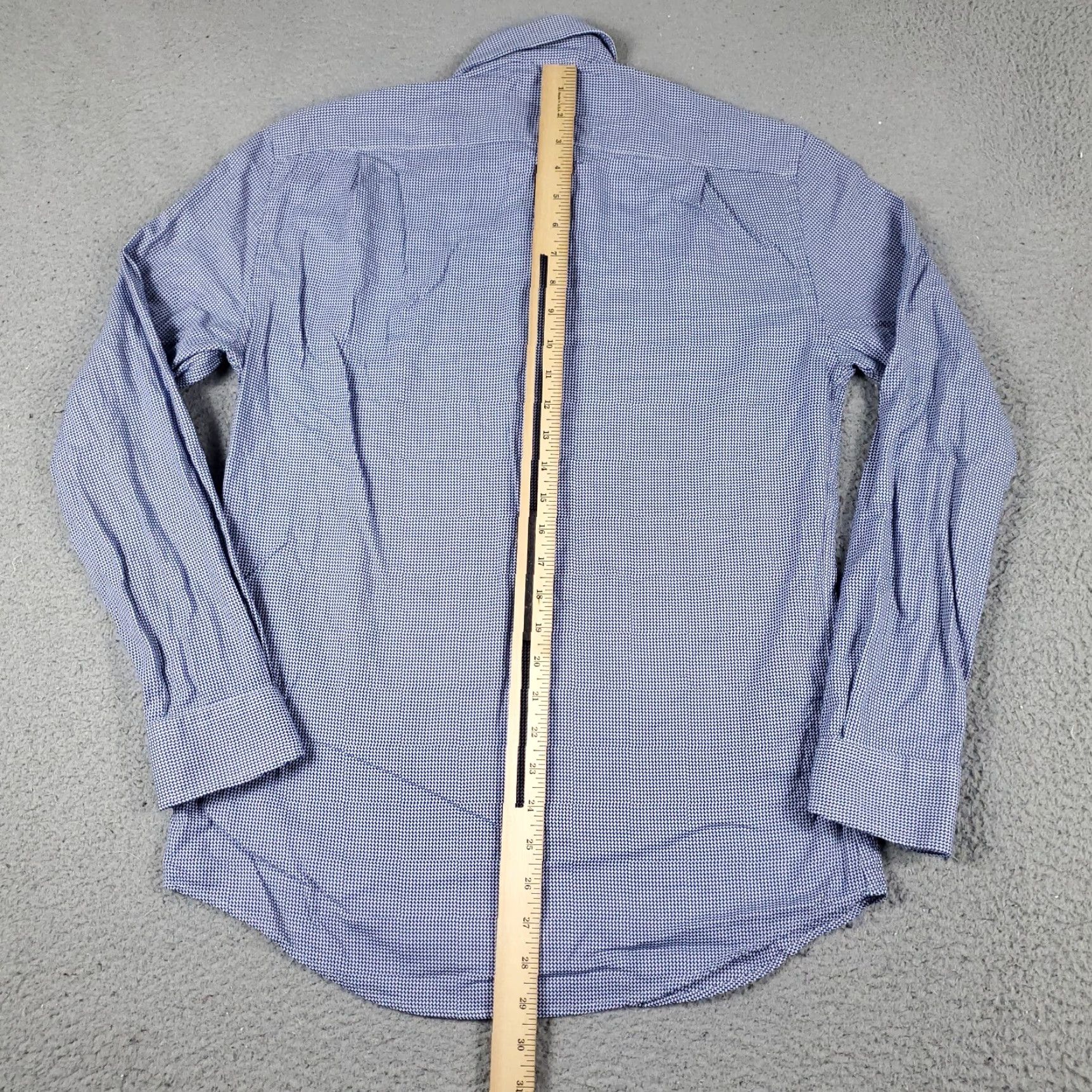 Ben Sherman Ben Sherman Dress Shirt Men’s 15 Blue Solid Long Sleeve Button-Up Collar Classic Size 40R - 3 Thumbnail