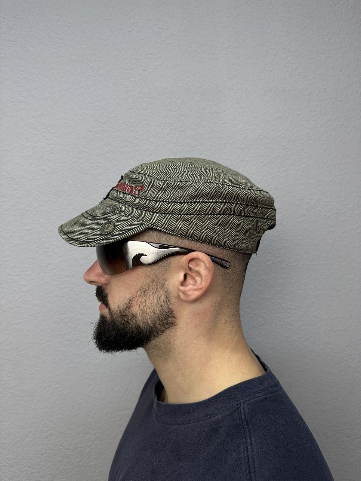 Diesel × Vintage Vintage Diesel Tweed Cap Big Logo Y2K Adjustable One Size Size ONE SIZE - 4 Thumbnail