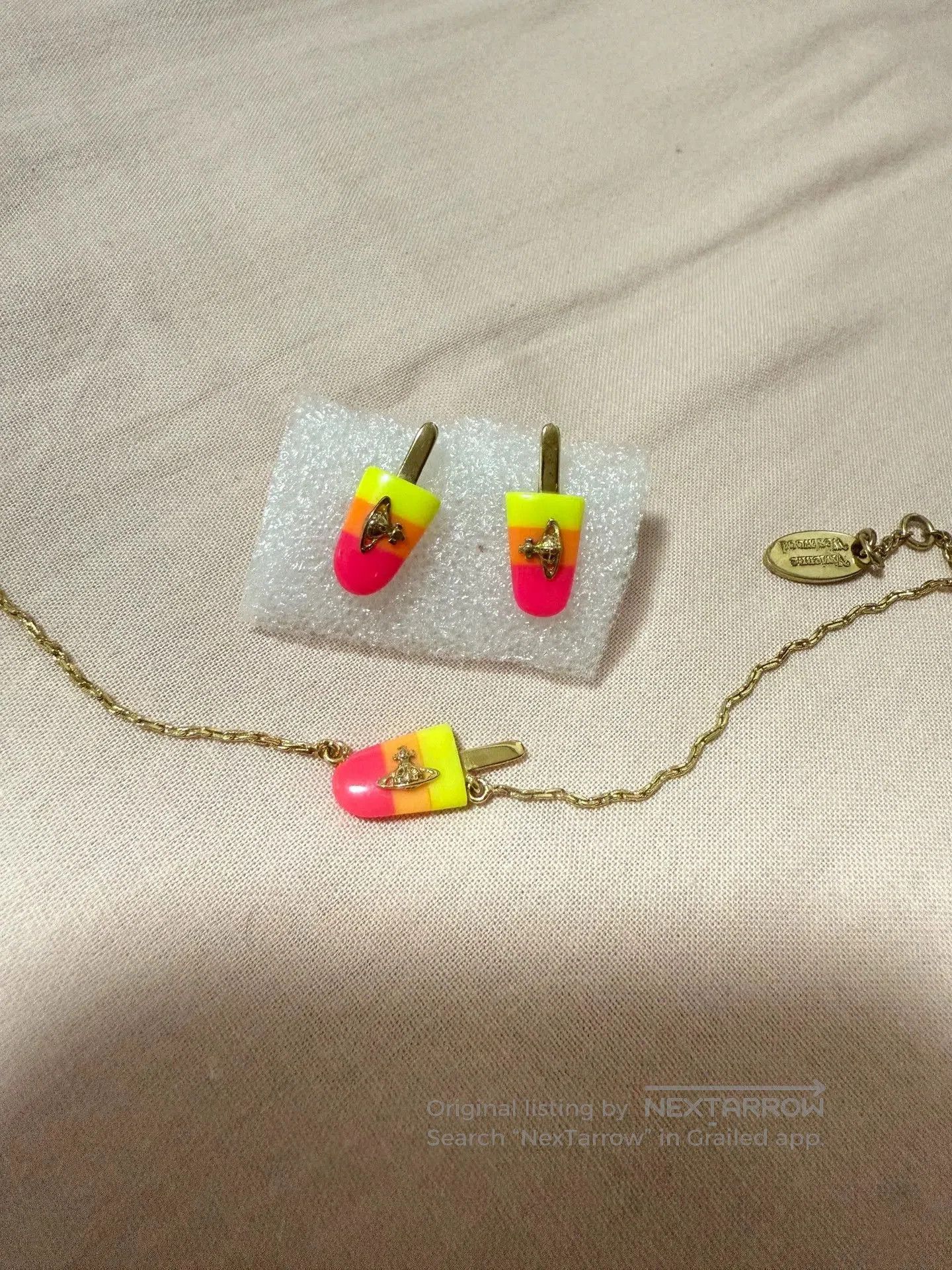 Vintage vintage ice cream bracelet and earrings set. Size ONE SIZE - 1 Thumbnail