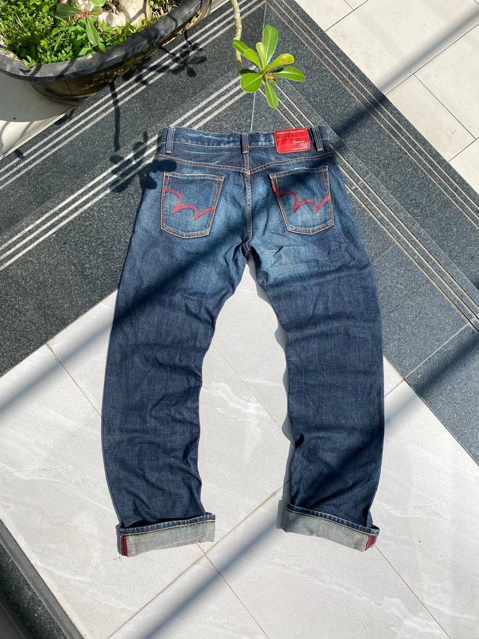 Edwin × Vintage 90's EDWIN RARE MADE IN JAPAN Y2K BAGGY JEANS POCKET LOGO Size US 33 - 1 Thumbnail
