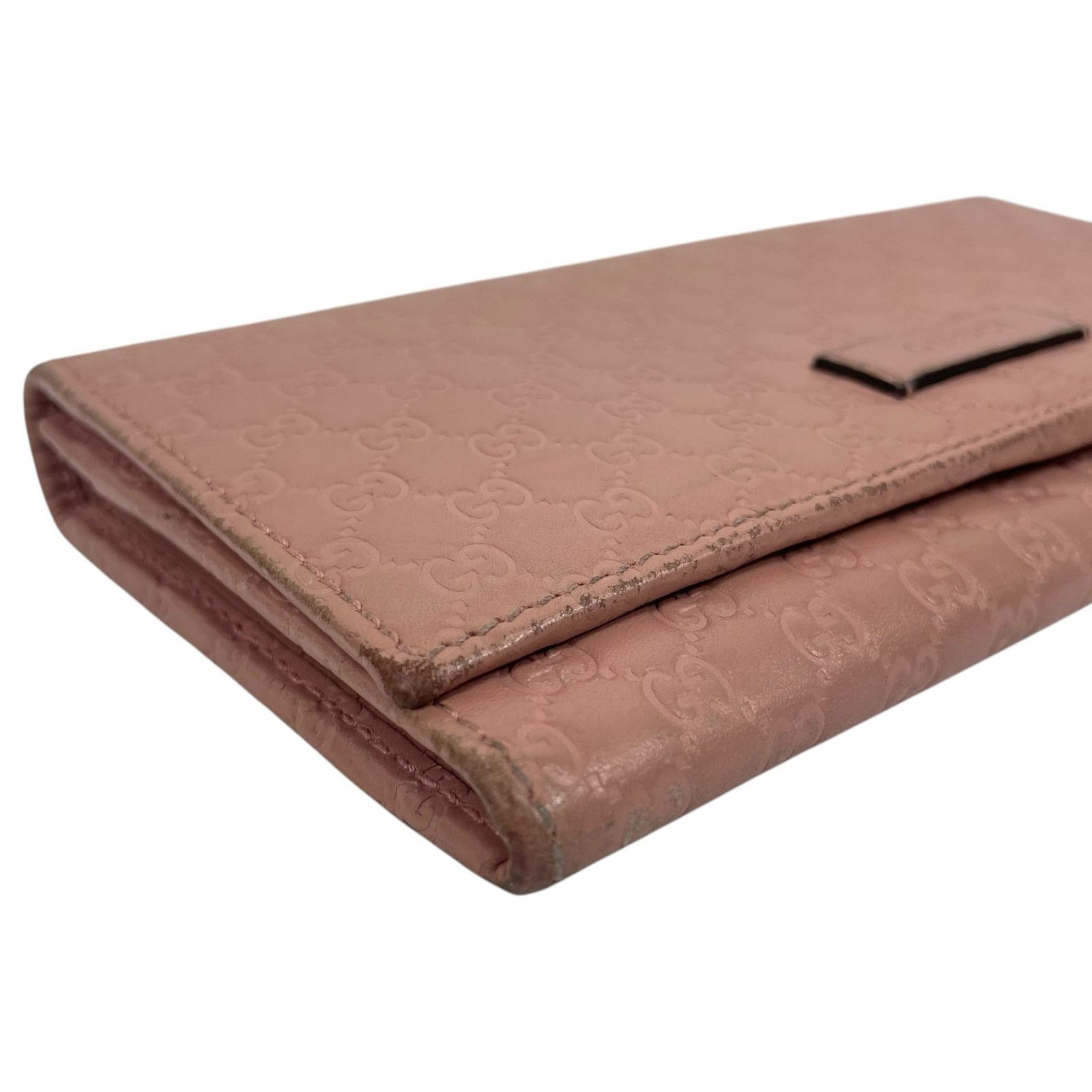 Gucci GUCCI Pink Microguccissim Leather Long Bifold Wallet GG Logo Size ONE SIZE - 10 Thumbnail