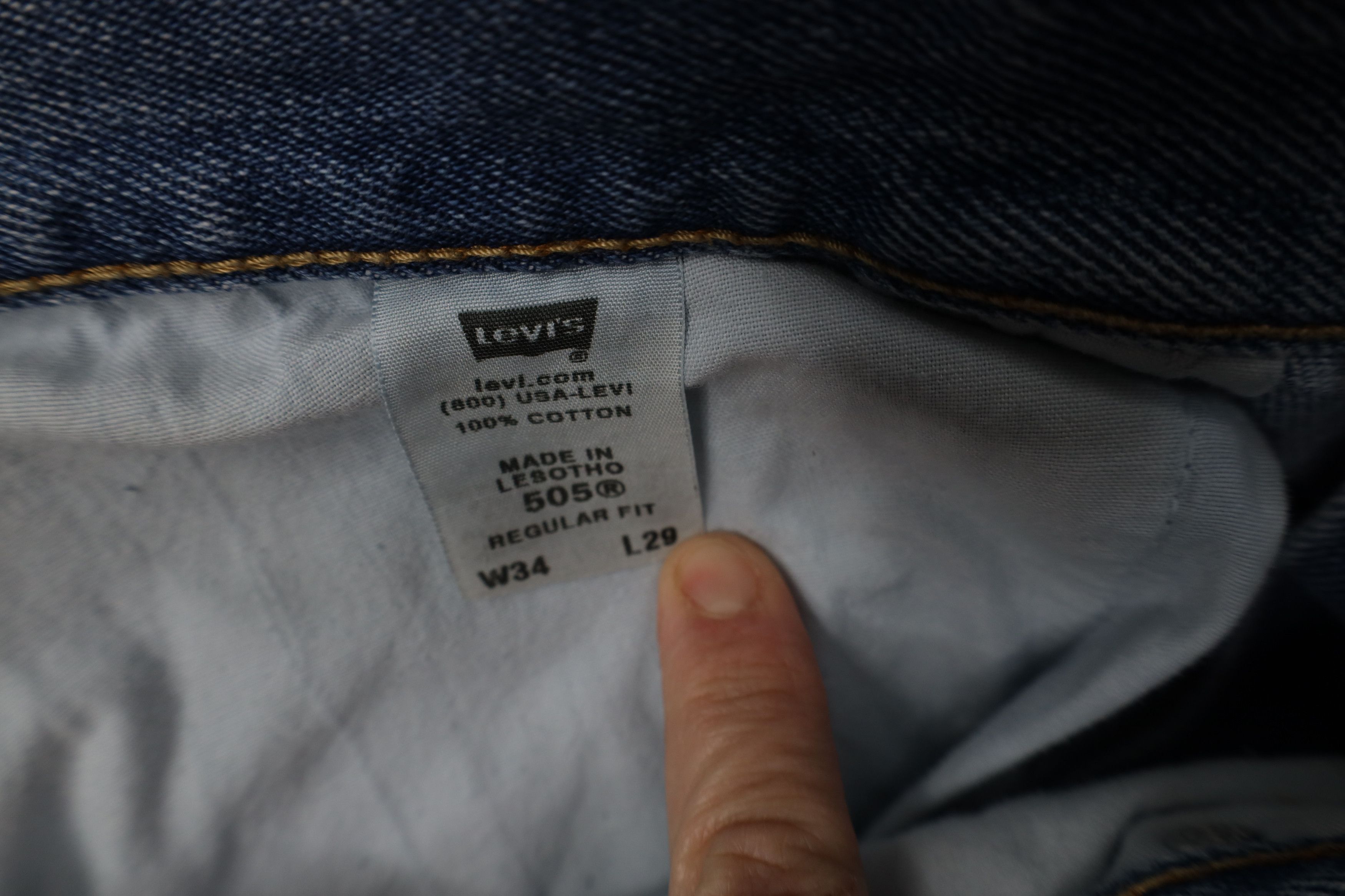 Levi's Vintage Y2K Levis 505 Regular Straight Leg Denim Jeans Blue Size US 34 / EU 50 - 7 Thumbnail