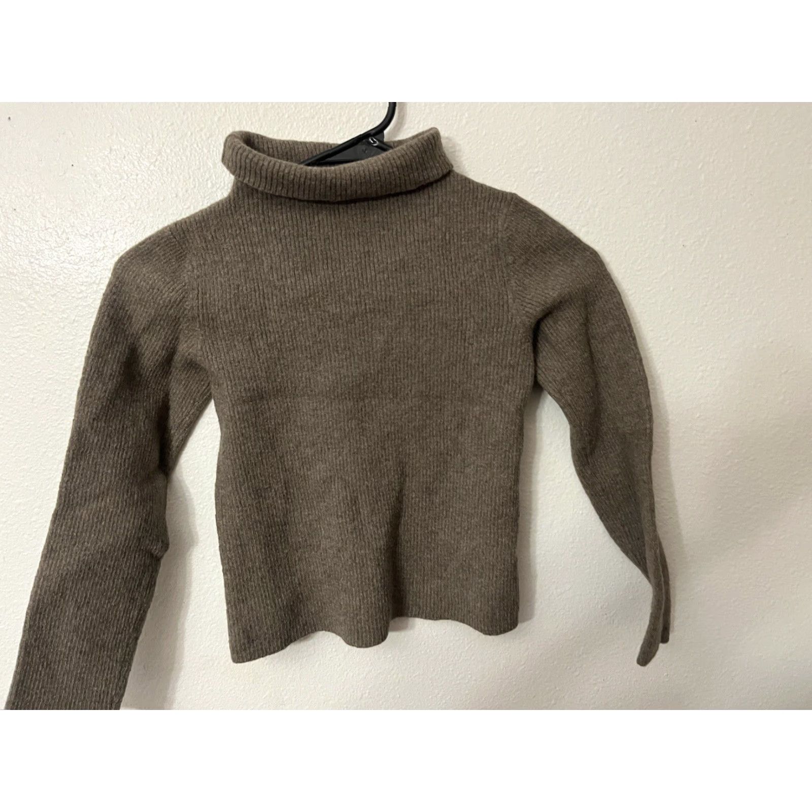 DKNY DKNY Brown Sweater Women's Cropped Turtleneck See Photos Size L Pullover Cotton Blend Shrunk Vintage 90s Womens Size L / US 10 / IT 46 - 2 Thumbnail