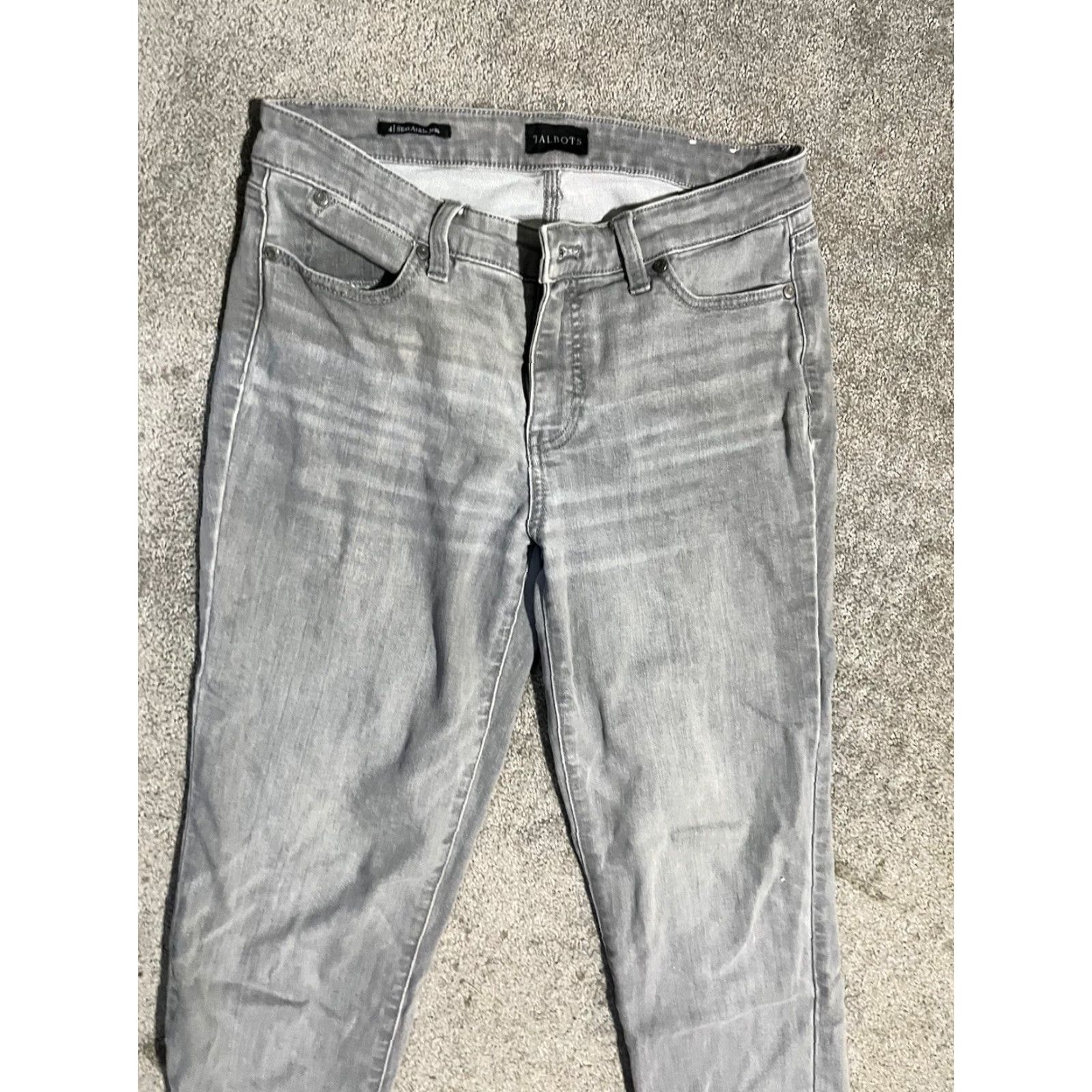 Talbots Talbots Jeans Slim Ankle Gray Curvy Womens Sz 4 Regular 26 in Inseam Cotton Blend Polyester Spandex Lyocell Button Zip Pockets Size 27" / US 4 / IT 40 - 2 Thumbnail