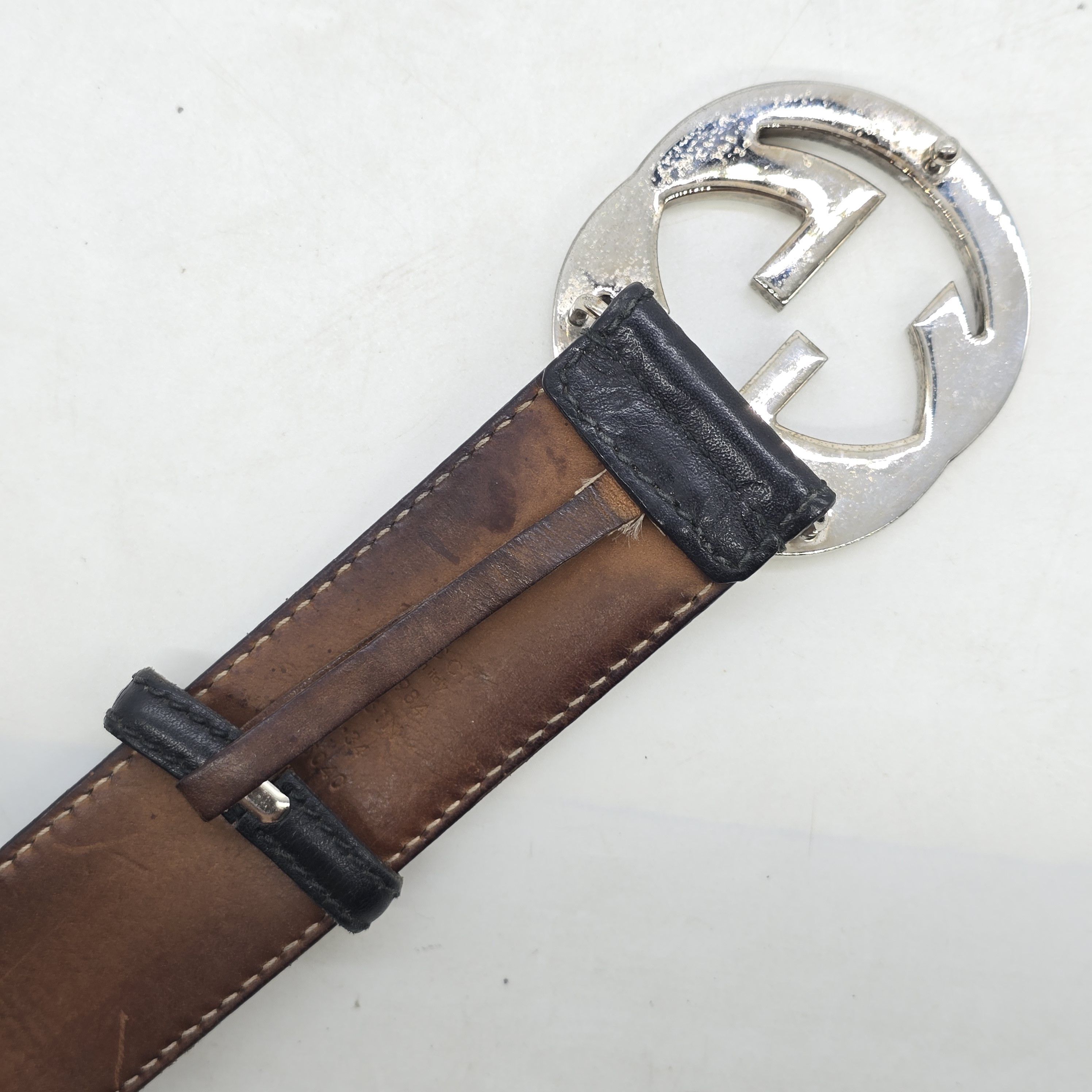 Gucci Gucci - Guccissima Interlocking GG Buckle Belt Size 30 - 8 Thumbnail