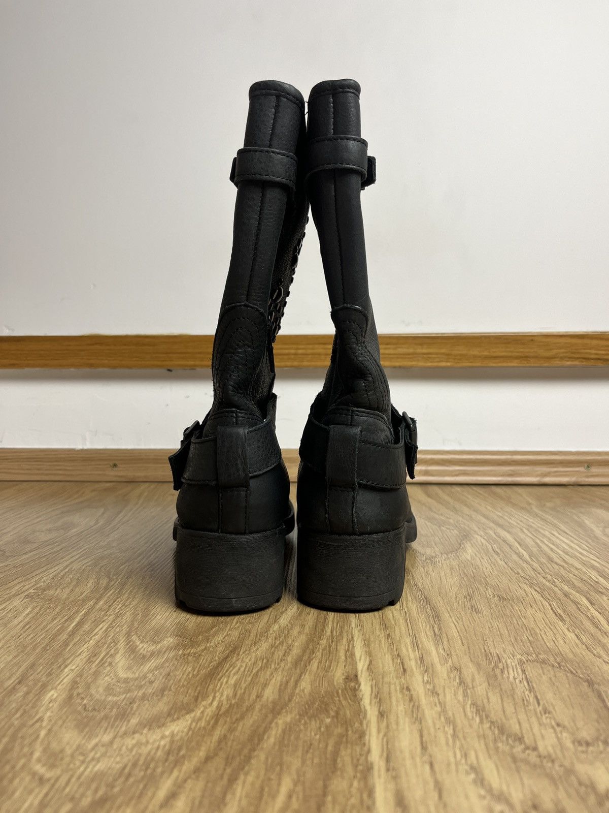 ASH ASH Black Leather Studded Biker Moto Boots Avant-Garde Size US 8 / IT 38 - 4 Thumbnail